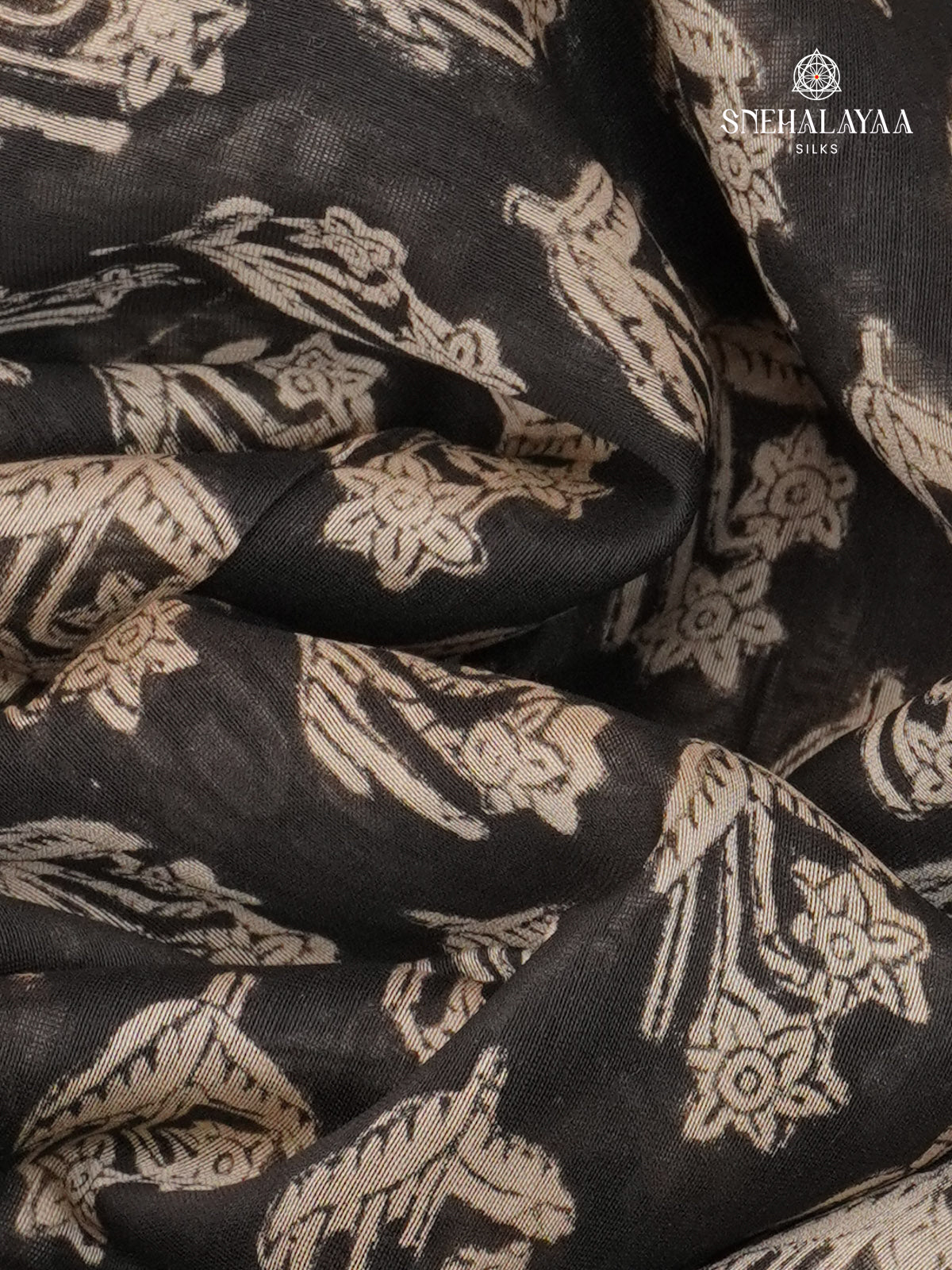 Black Chanderi Saree