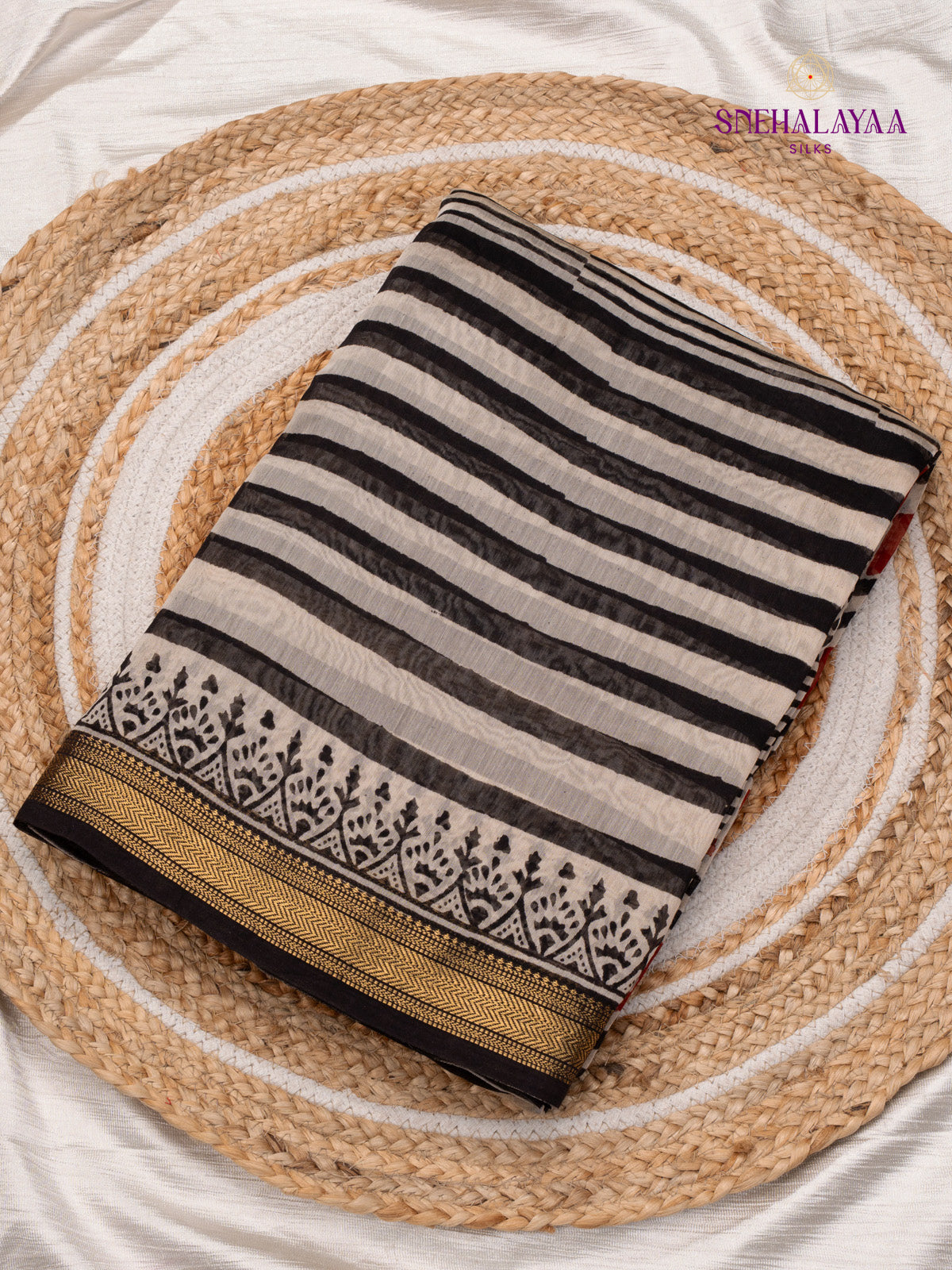 Cream Chanderi Saree