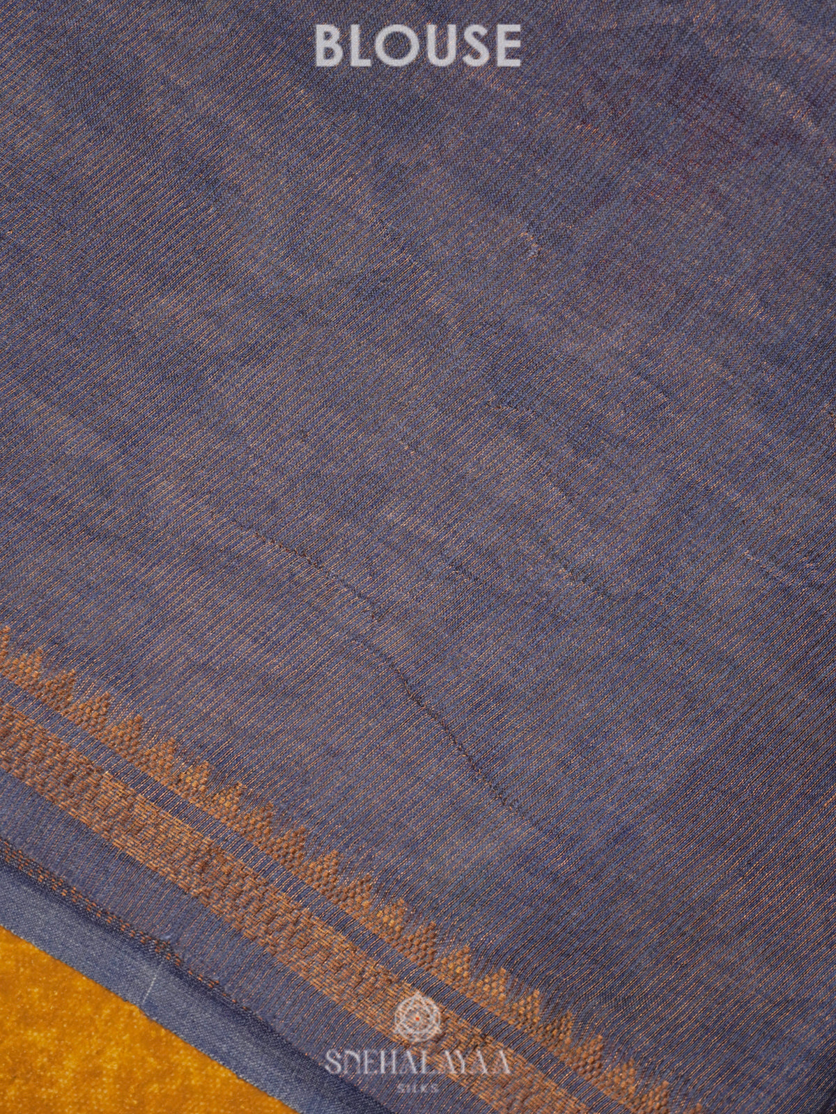 Navy Blue Tussar Saree