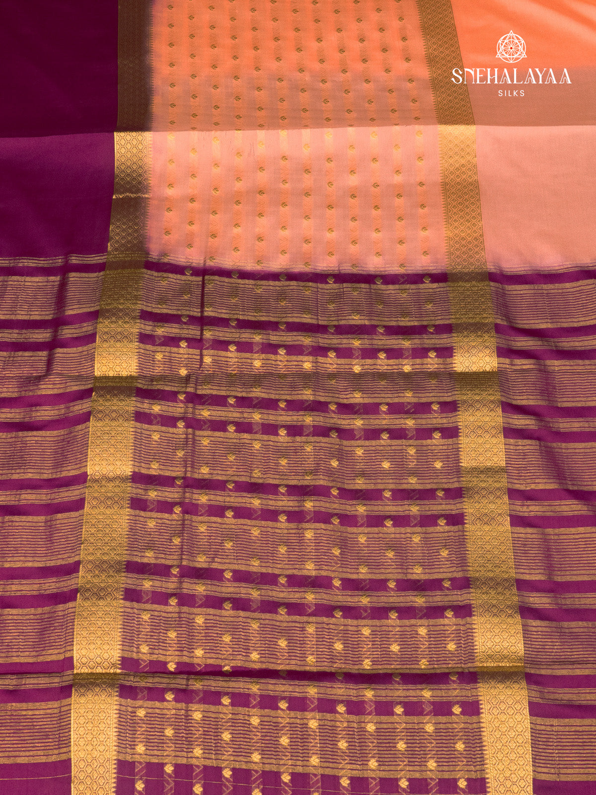 Peach Pink Mysore Silk Saree