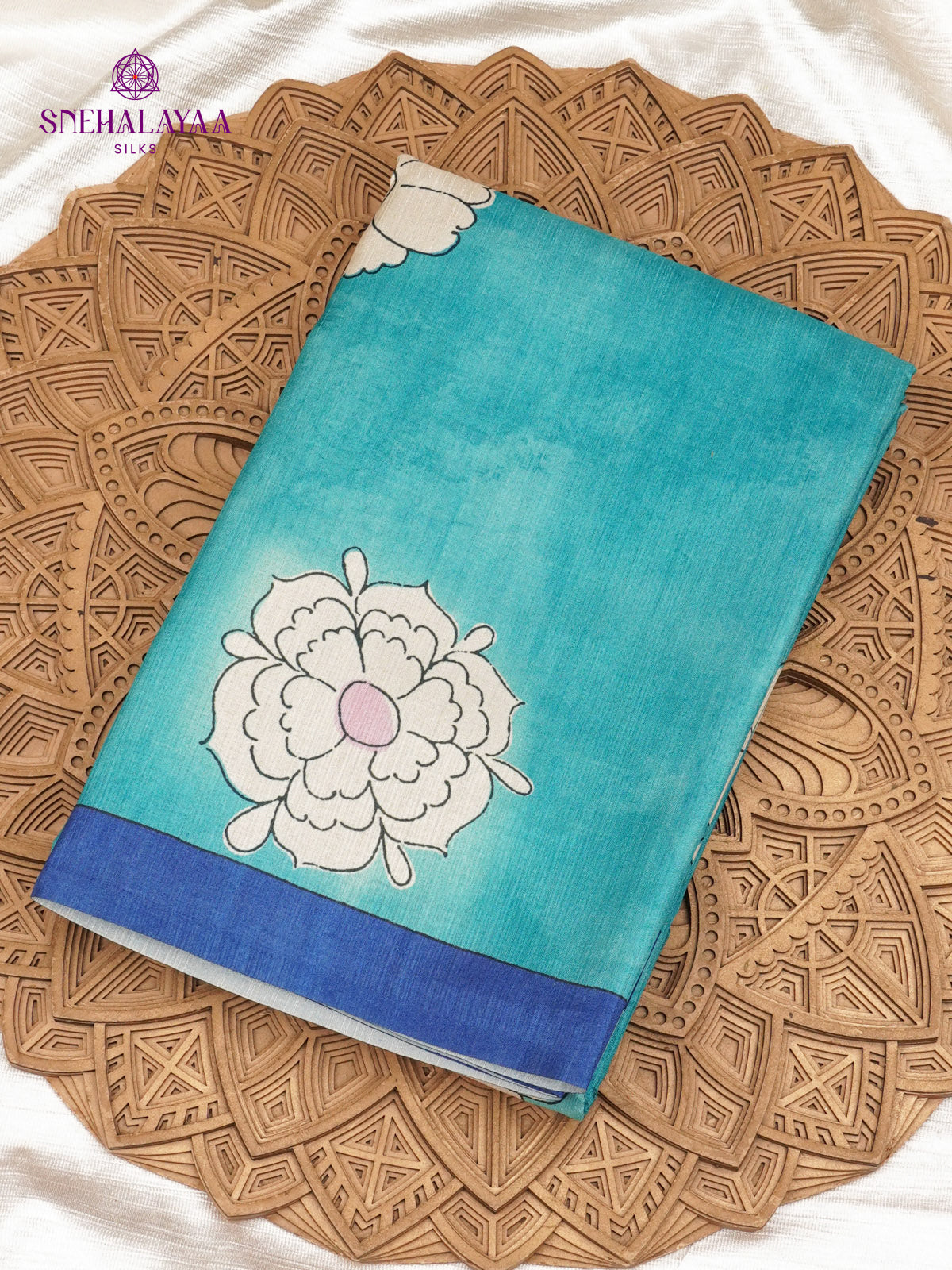 Sky Blue Tussar Saree