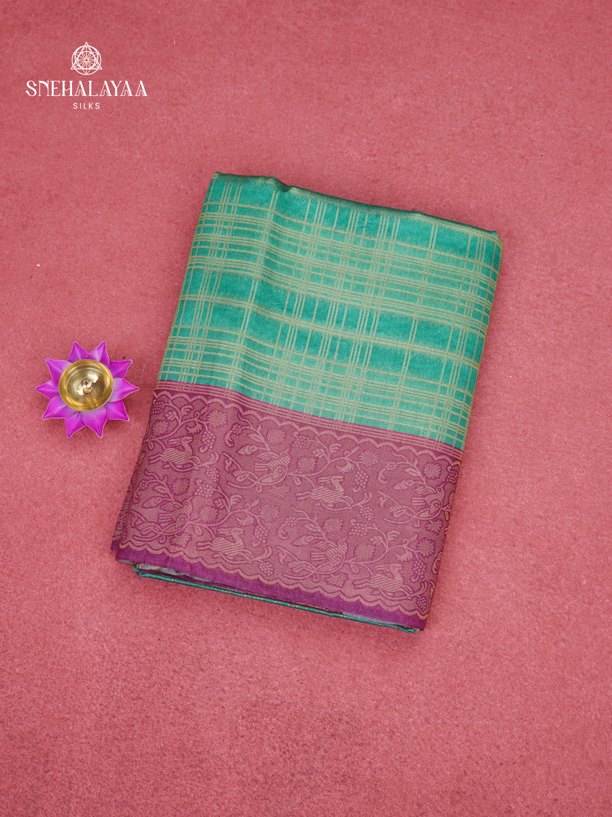 Teal Green Jute Saree