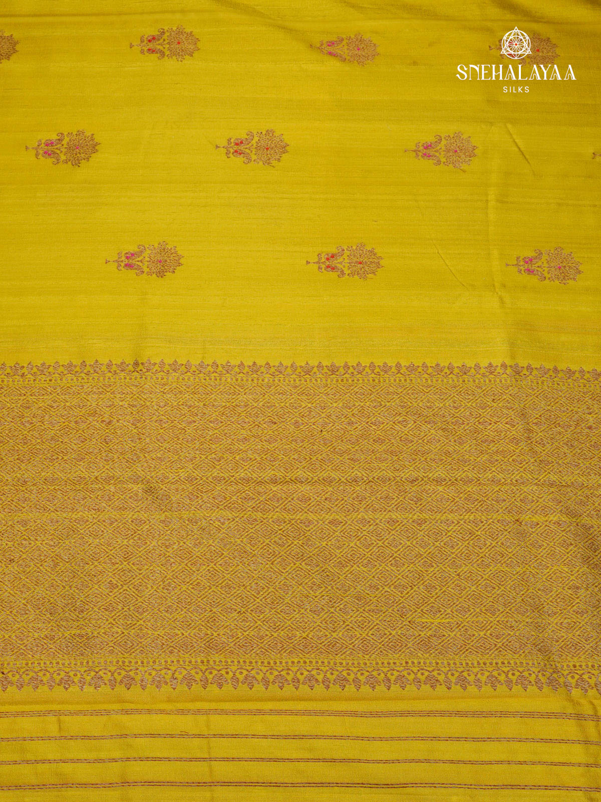 Yellow Banaras Raw Silk Saree