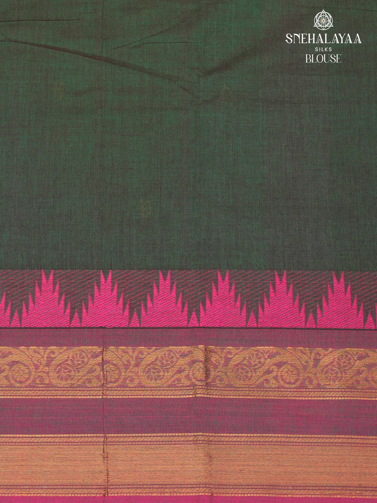 Forest Green Chettinad Cotton Saree