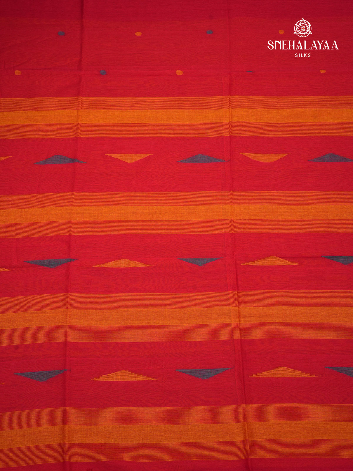 Red Khadi Cotton Saree