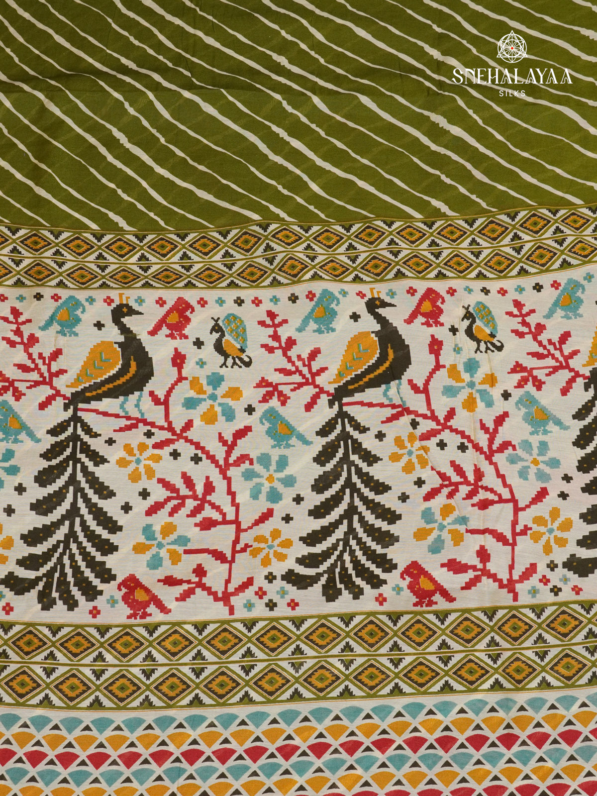 Olive Green Dola Silk Saree