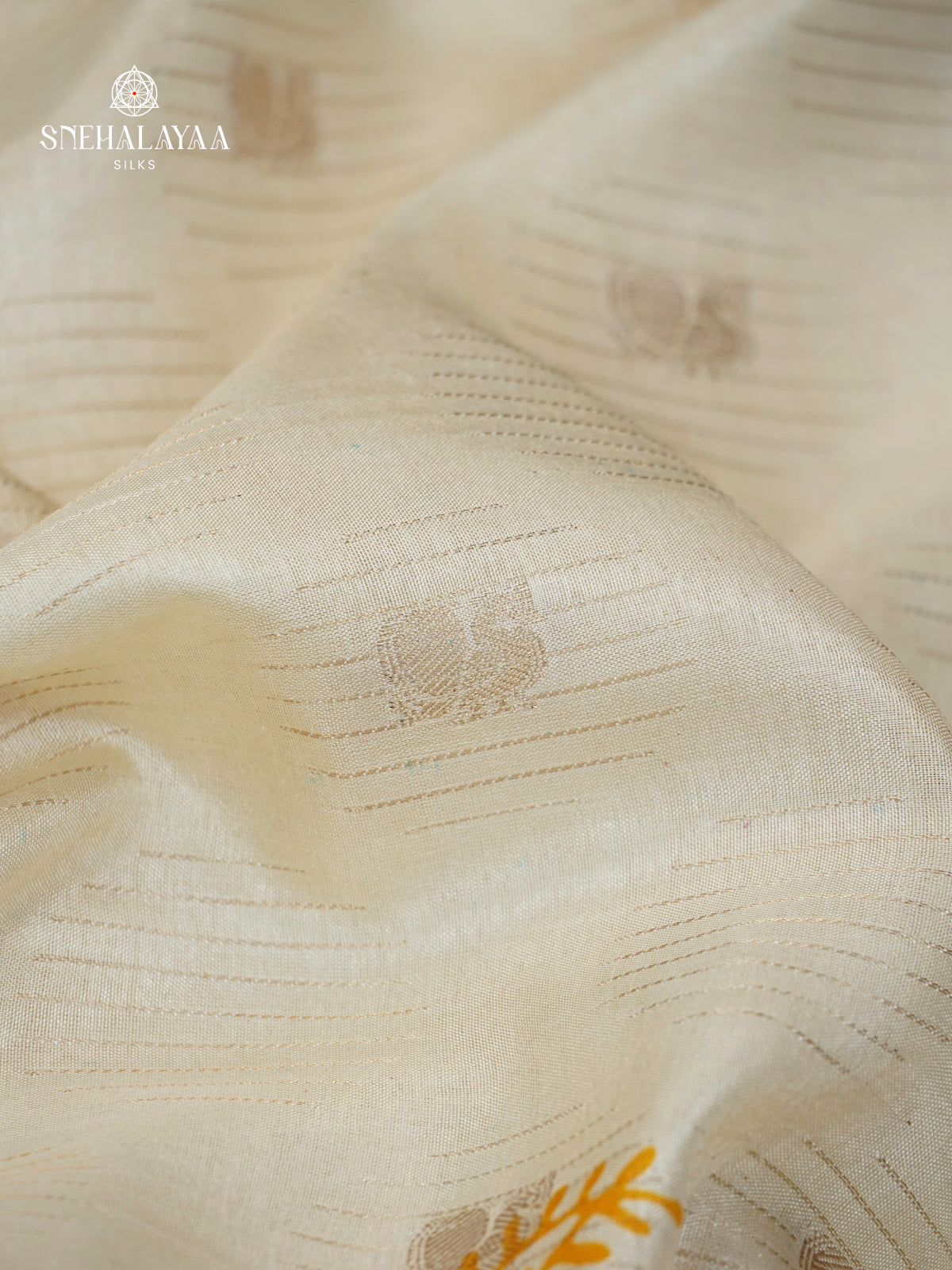 White Dola Silk Saree