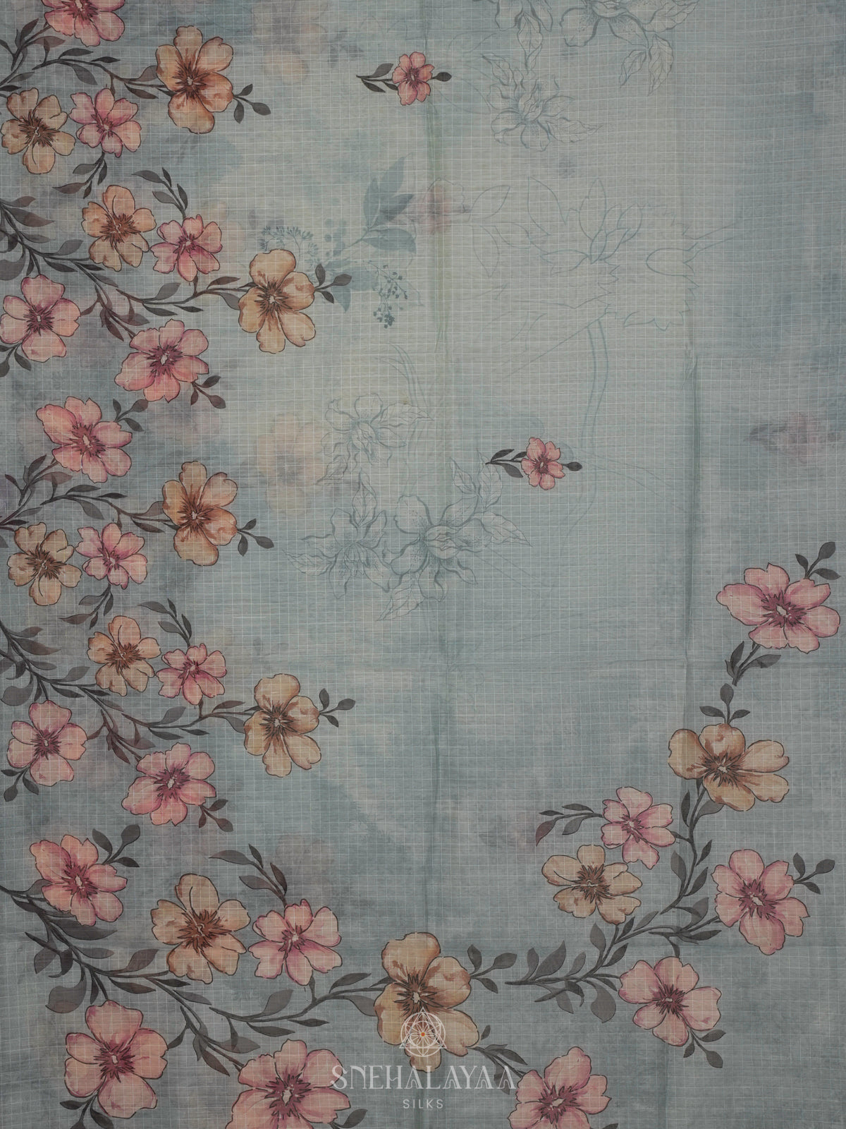 Pale Blue Chanderi Saree