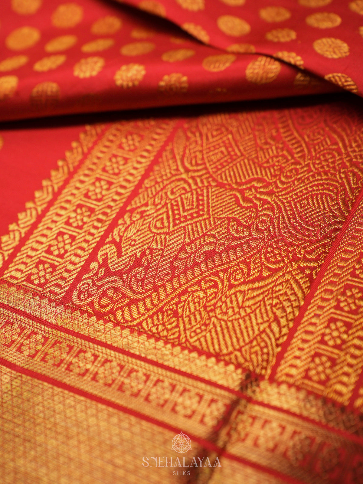 Rust Orange Kanjivaram Silk Saree