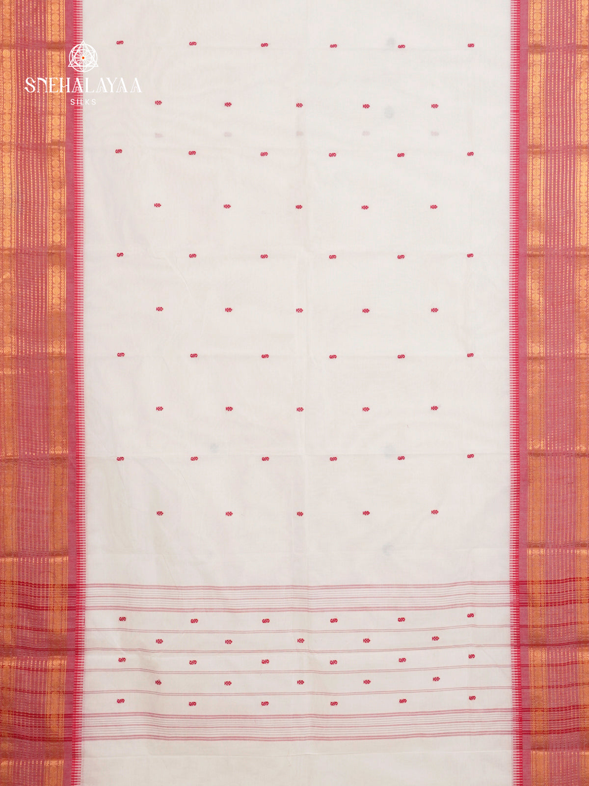 White Chettinad Cotton Saree