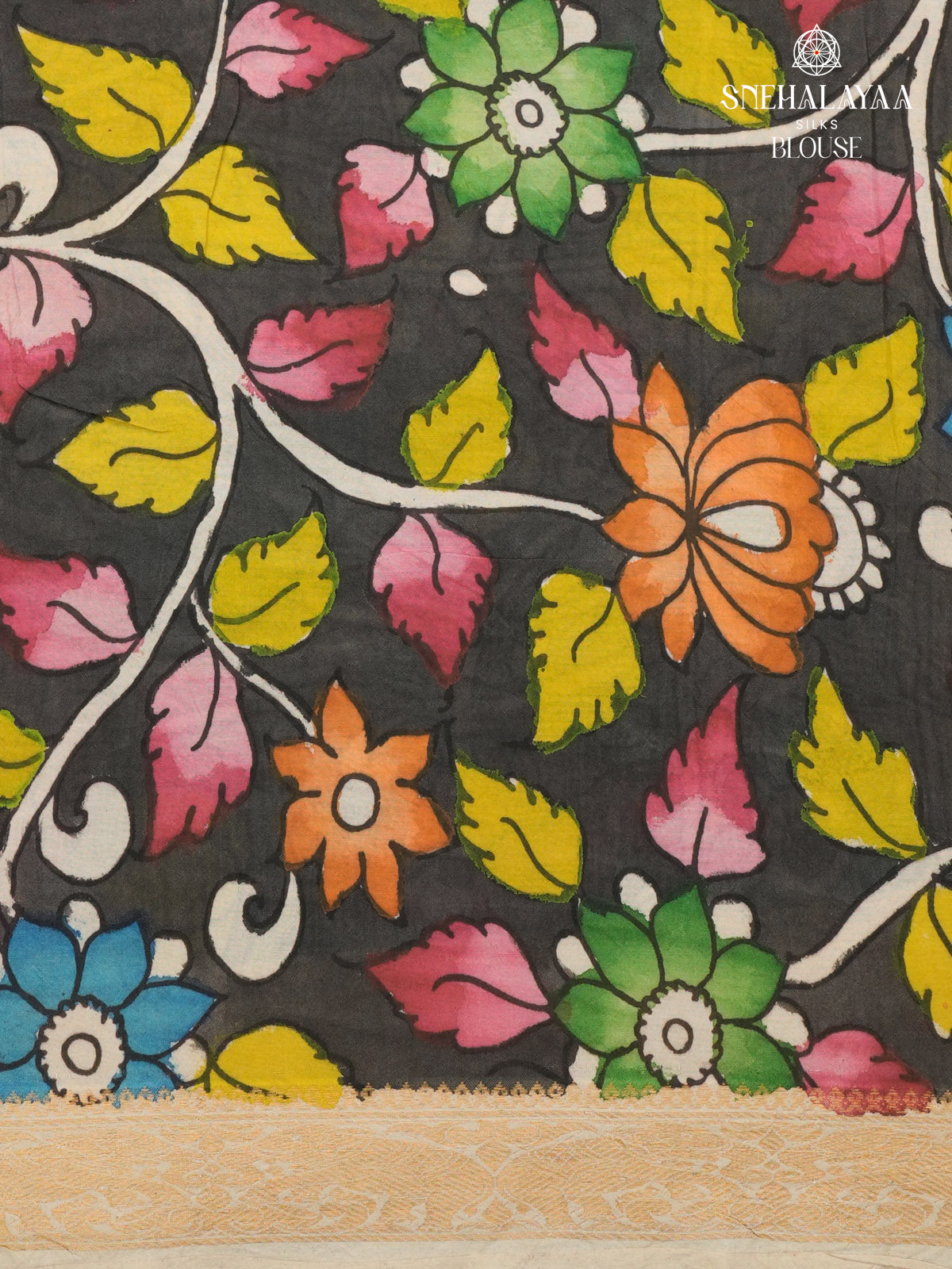 Maroon Kalamkari Painted Saree