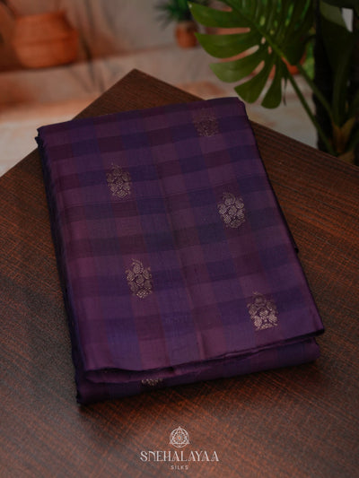 Purple Kanchi Linen Silk Saree