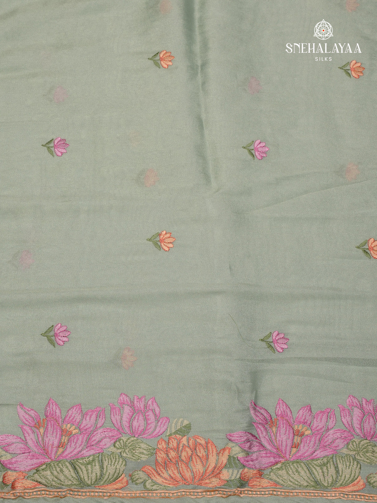 Grey Embroidery Designer Saree