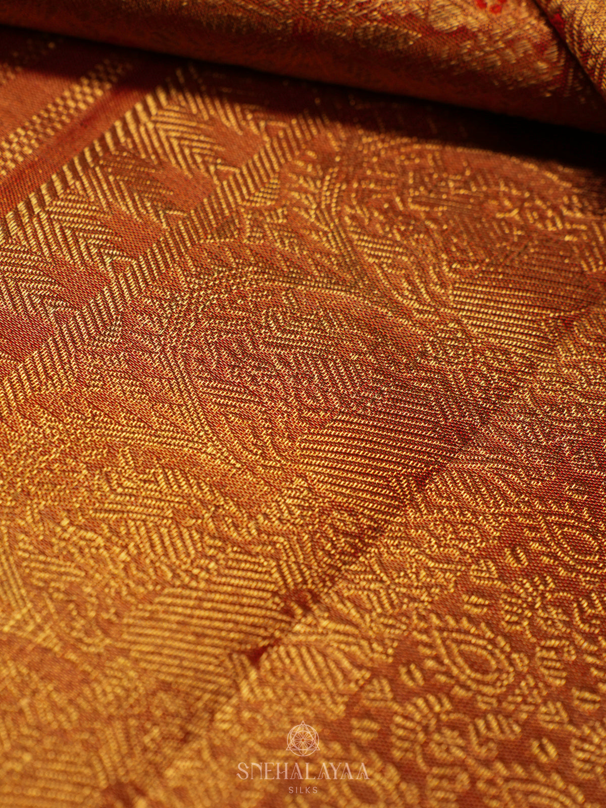 Orange Kanjivaram Silk Saree