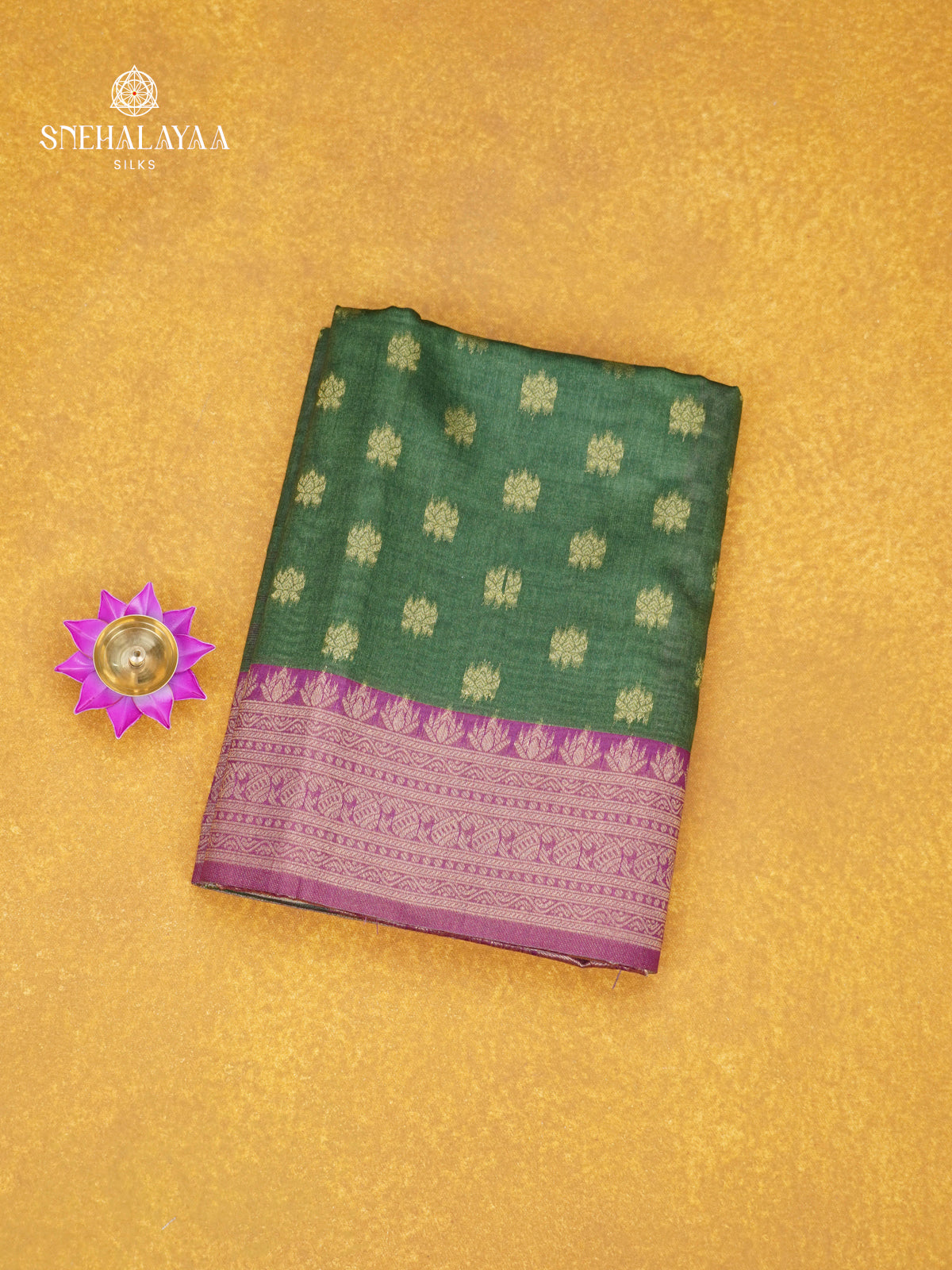 Emerald Green Jute Saree