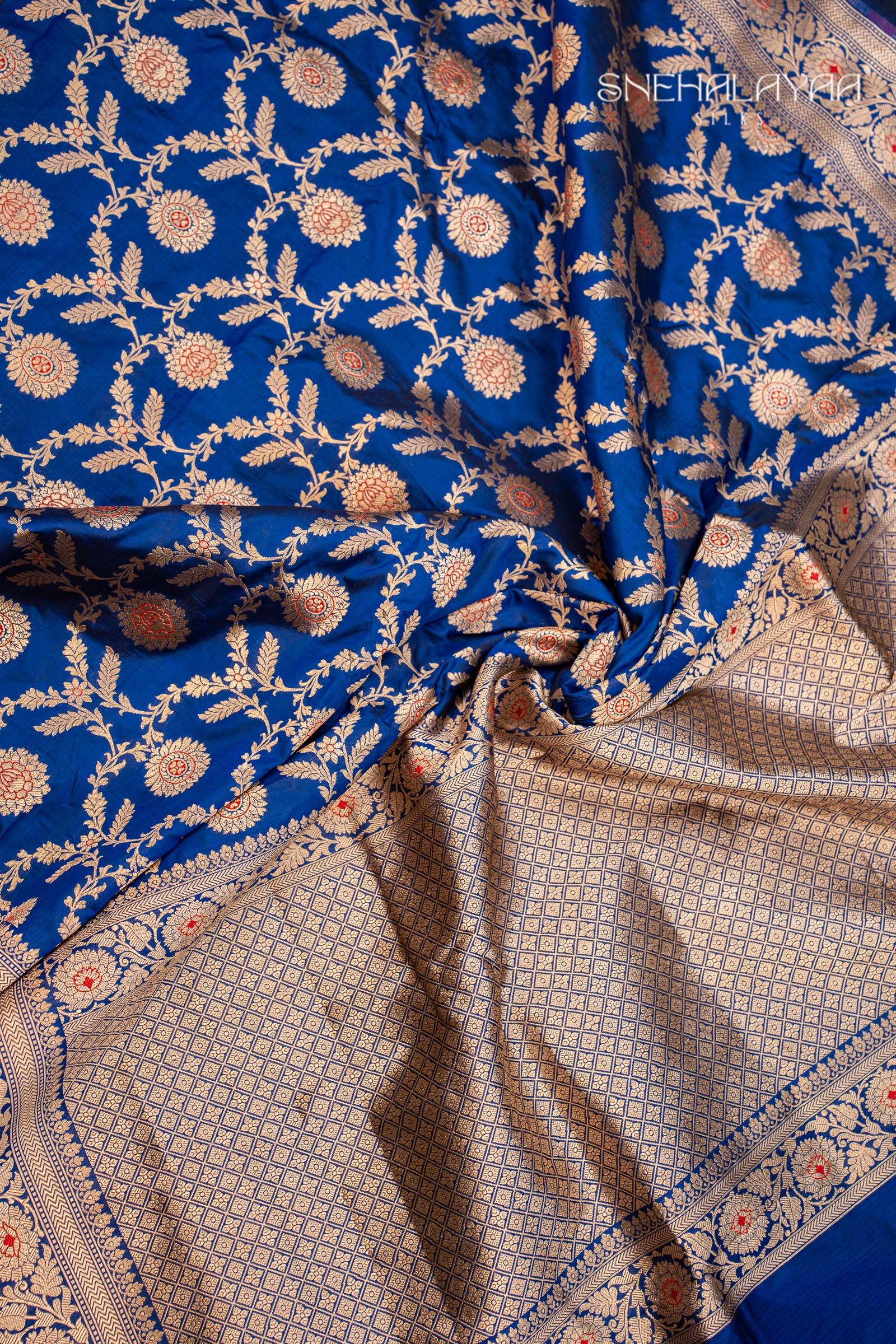 Azure Blue Banaras Silk Saree
