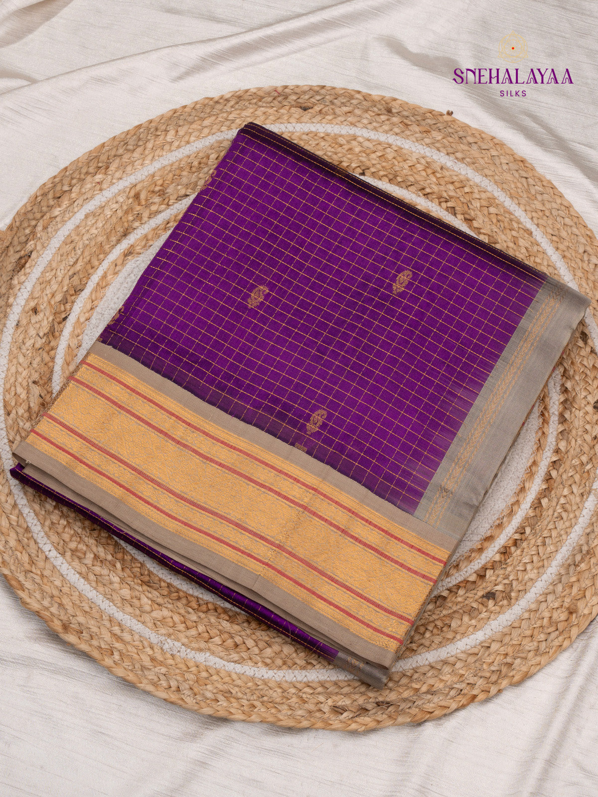 Purple Kanchi Silk Cotton Saree