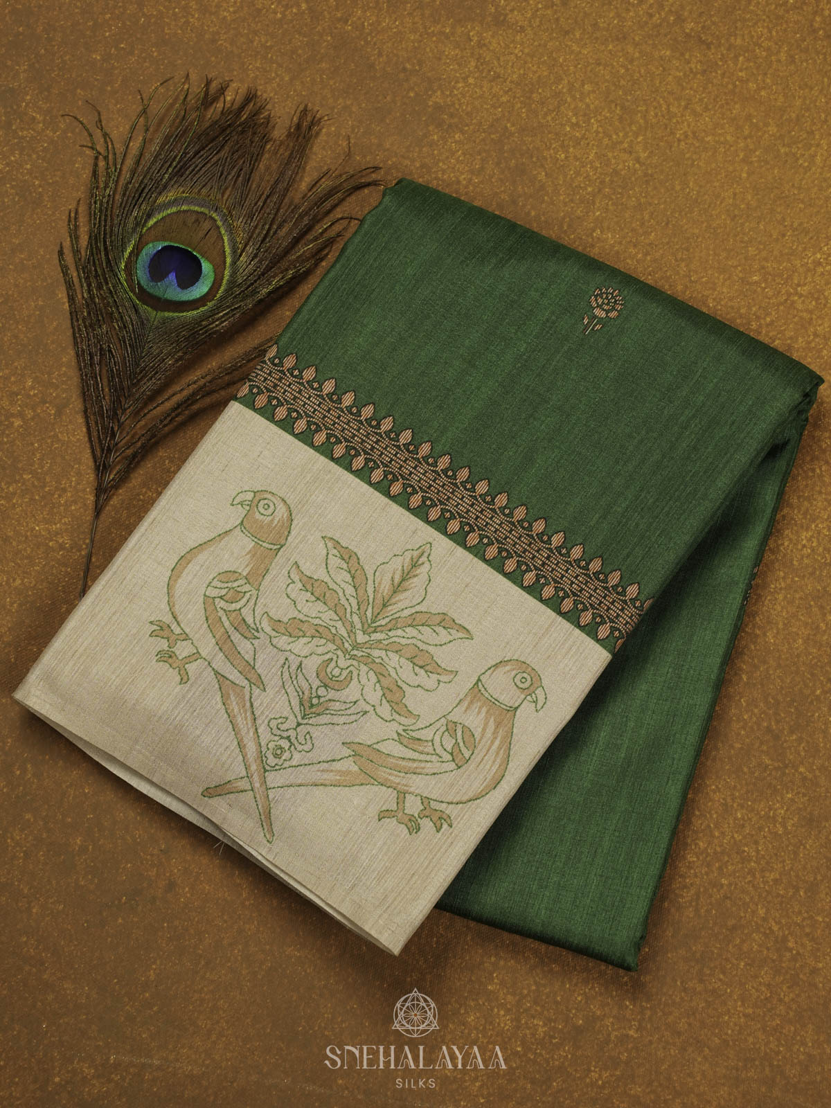 Green Tussar Saree