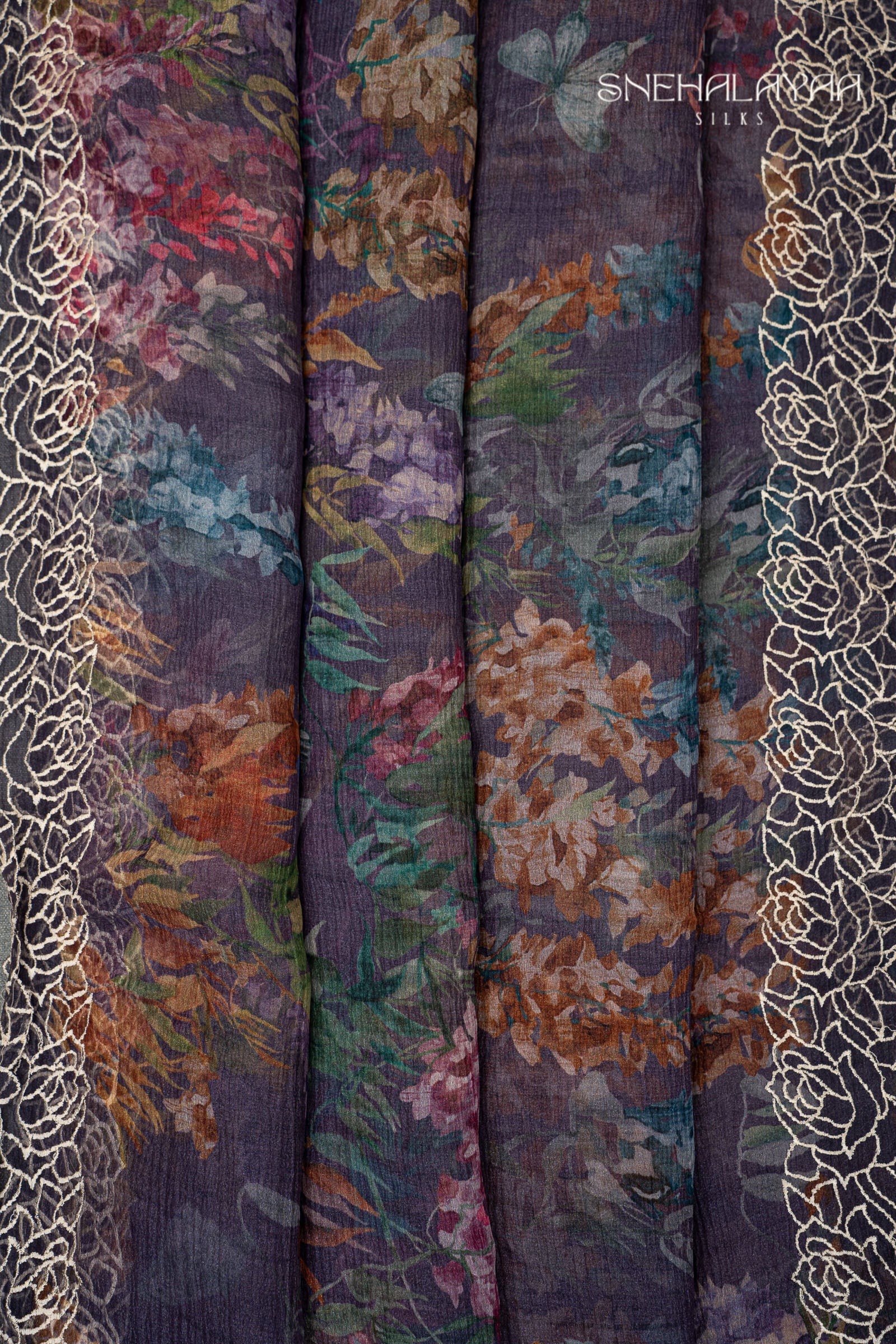 Indigo Blue Crush Saree