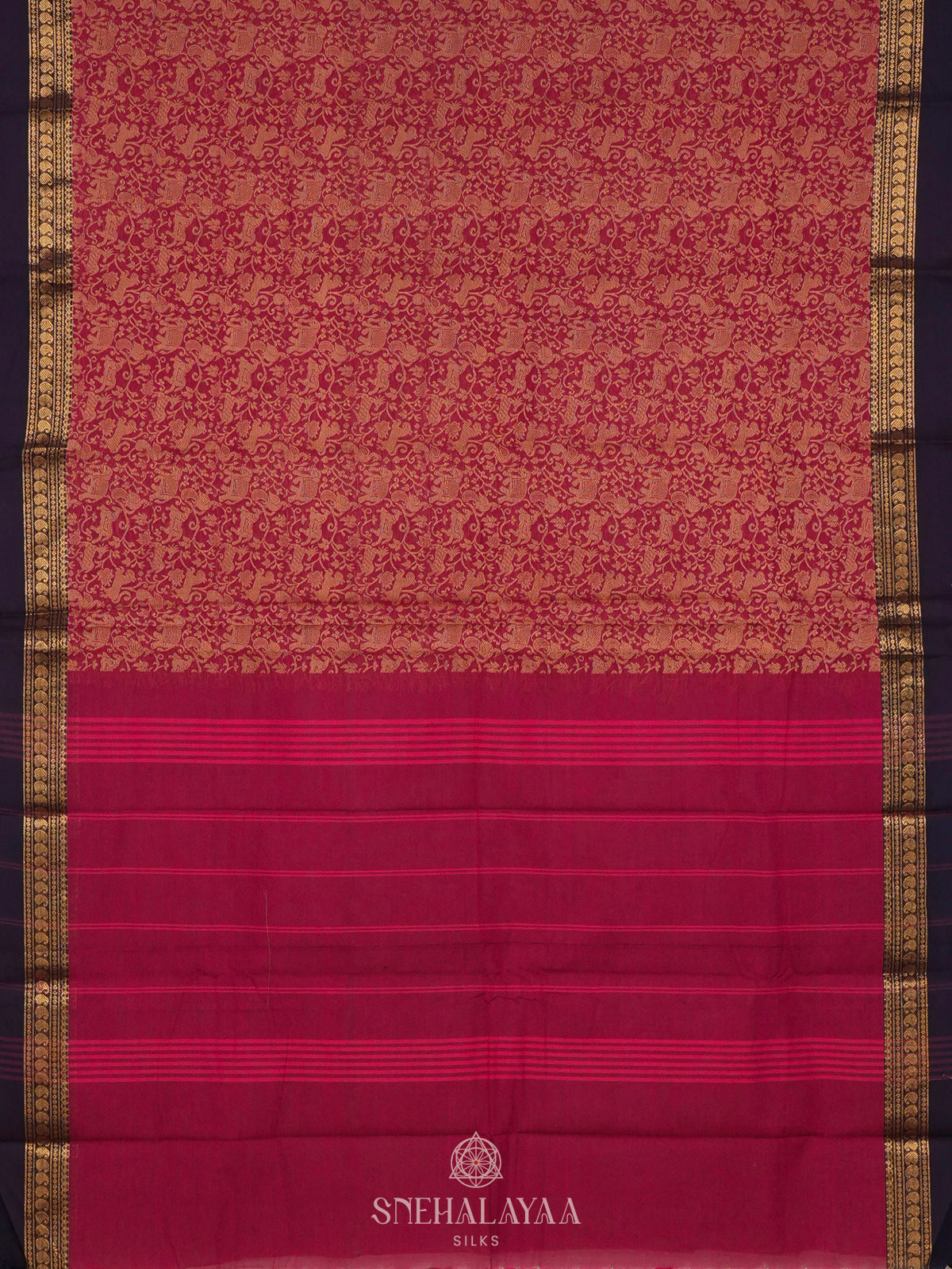 Magenta Chettinad Cotton Saree