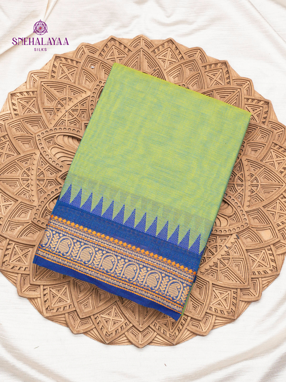 Pista Green Chettinad Cotton Saree