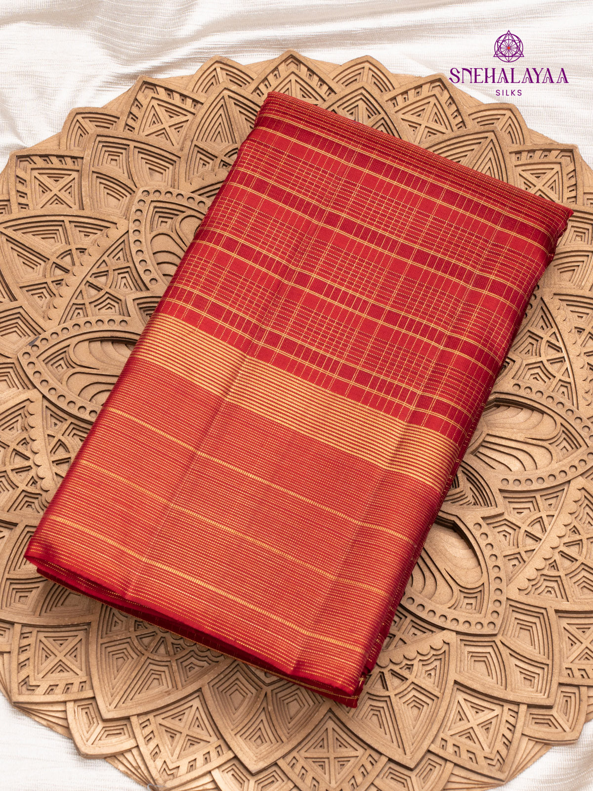 Rust Orange Kanjivaram Silk Saree
