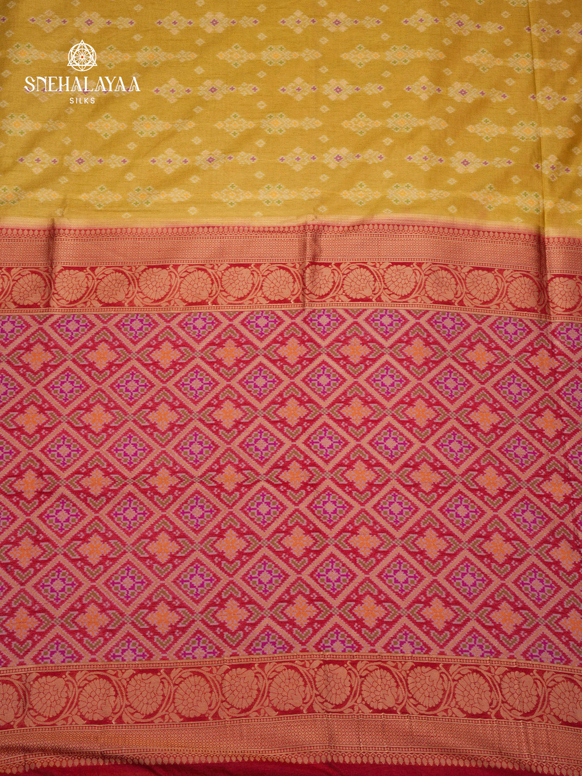 Golden Yellow Ikat Saree