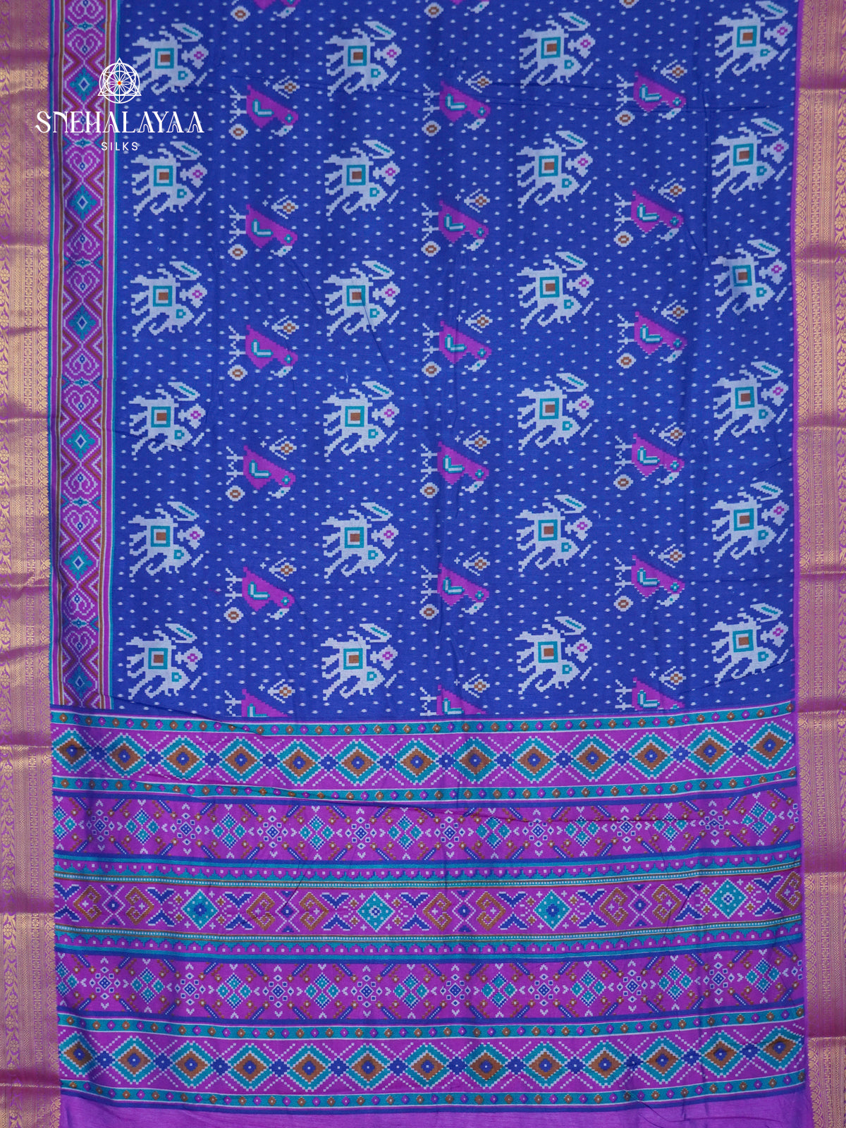 Blue Ikat Saree
