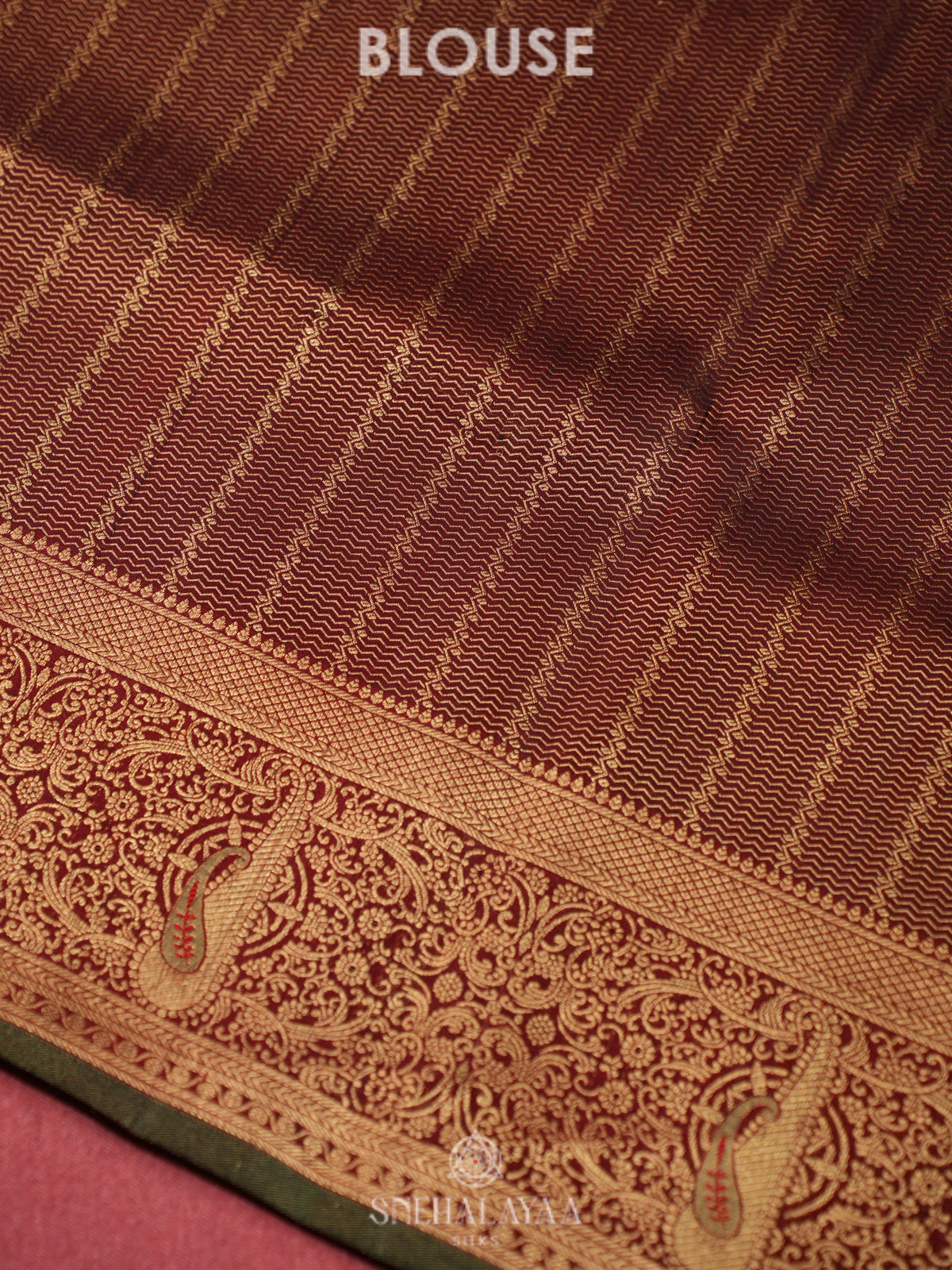 Rust Orange Kanjivaram Silk Saree