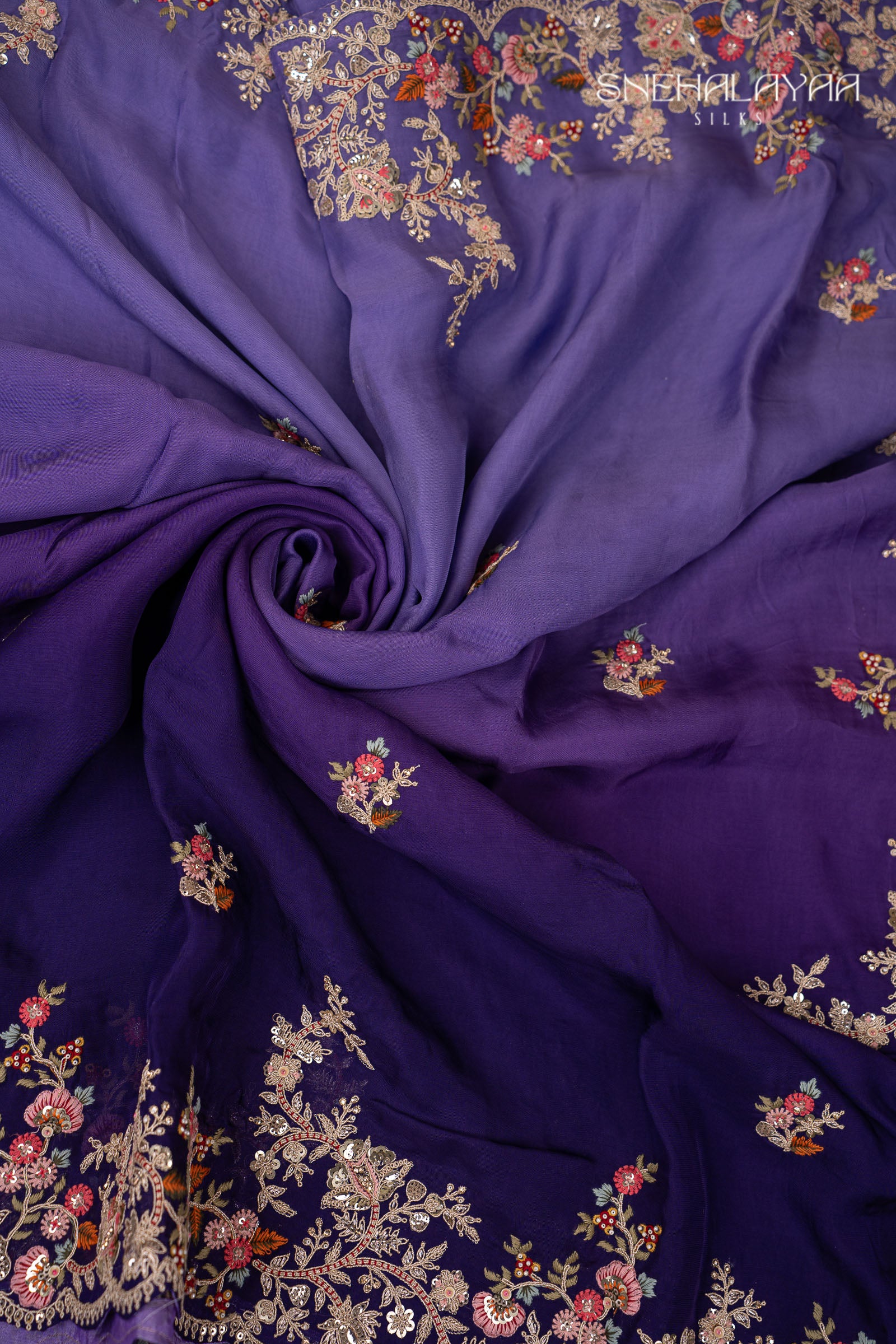 Navy Blue Designer Saree