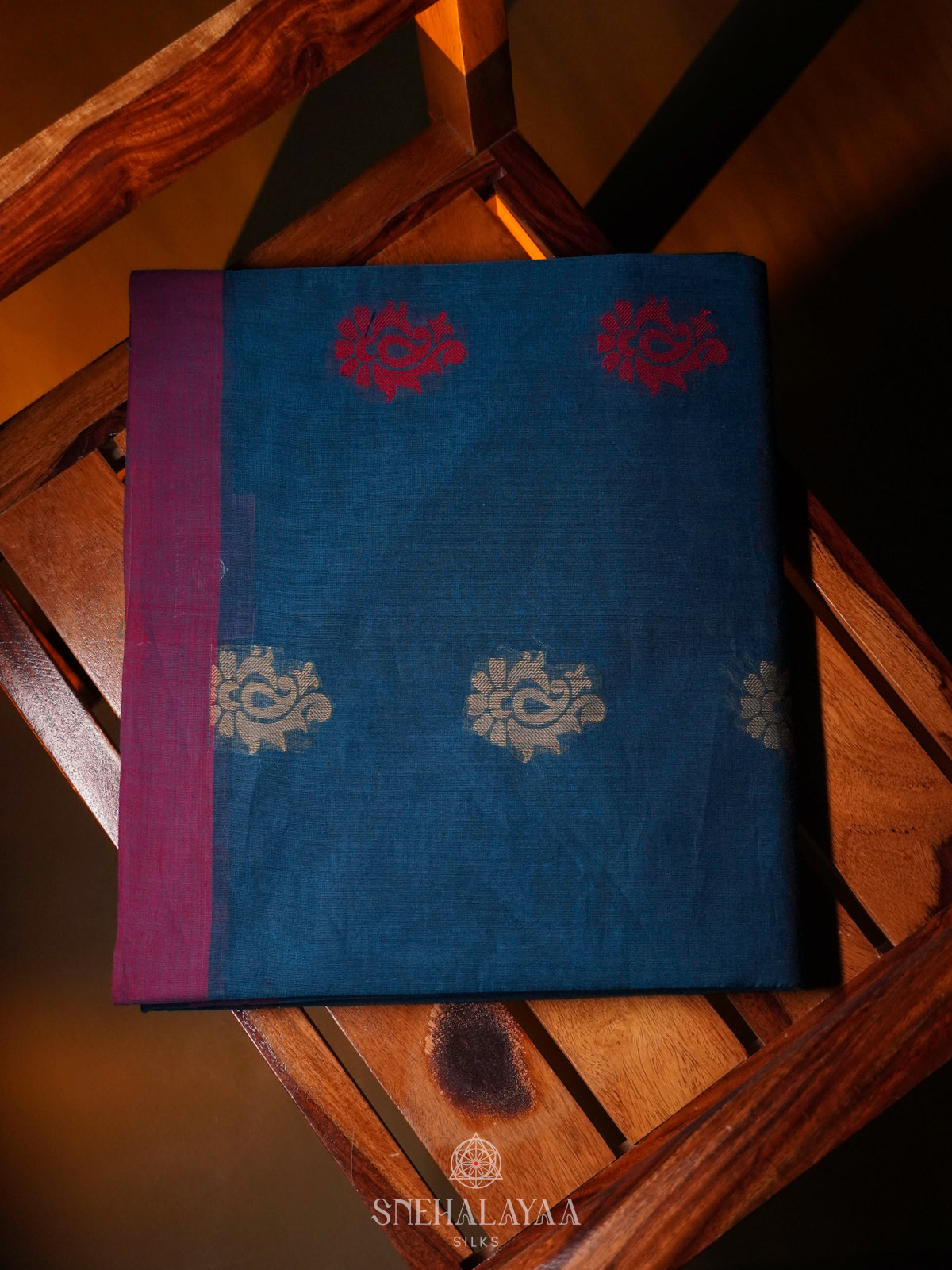 Blue Handloom Cotton Saree
