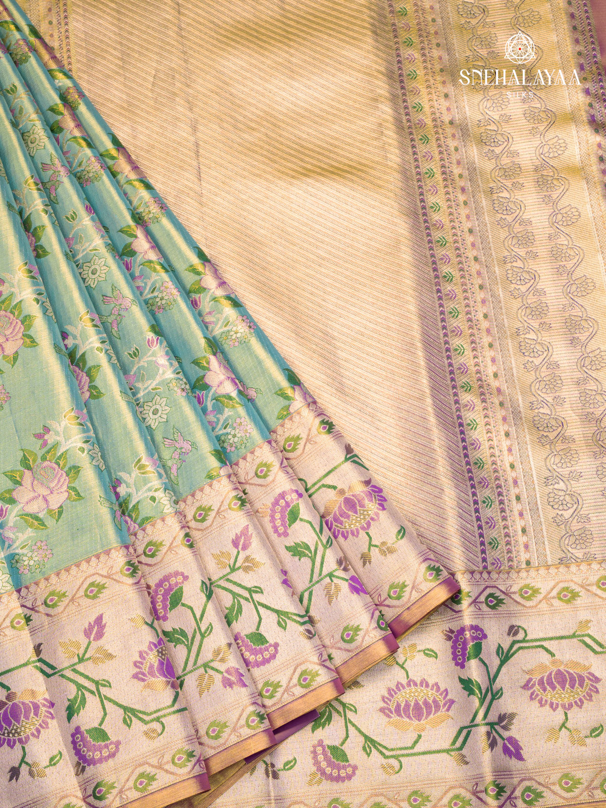 Pale Green Kanjivaram Silk Saree