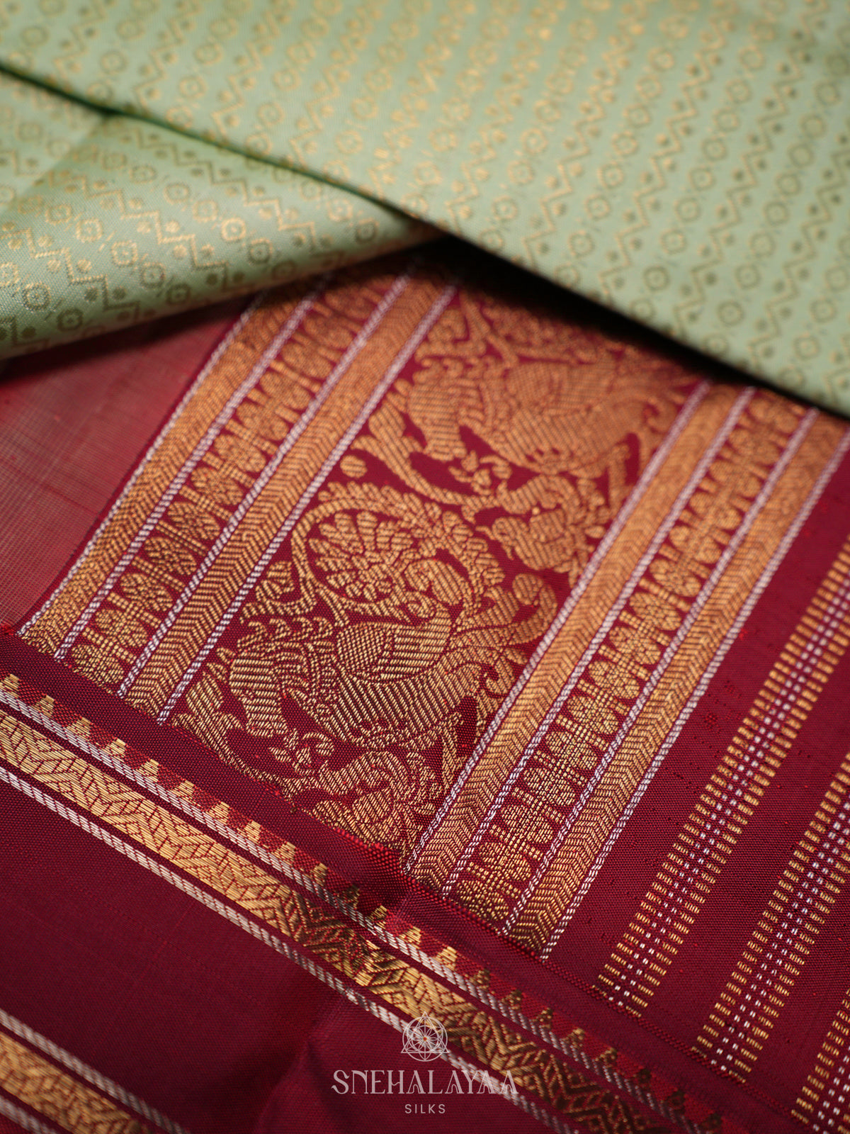 Pista Green Kanjivaram Silk Saree