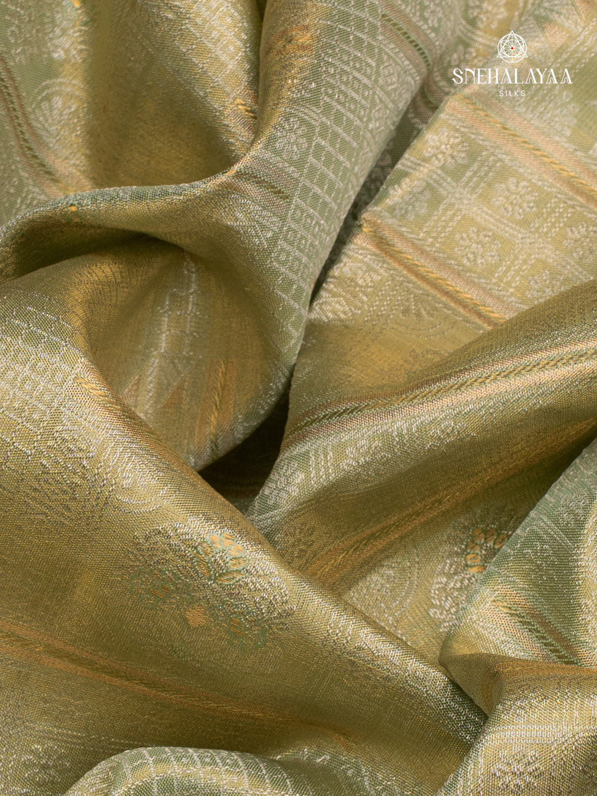 Golden Kanjivaram Silk Saree
