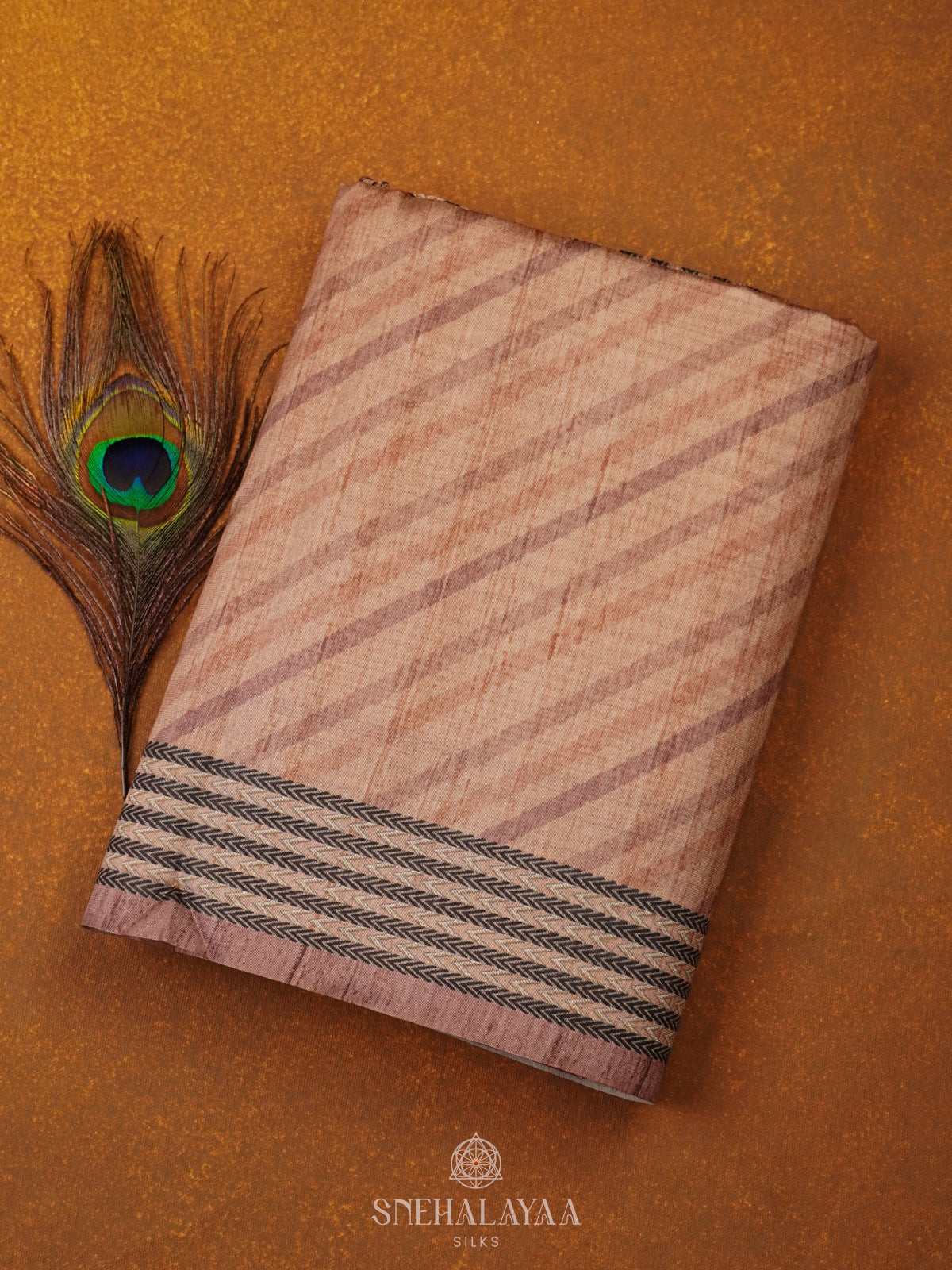 Cream Tussar Embroidery Saree