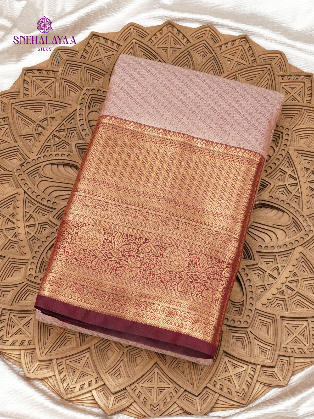 Pale Pink Art Silk Saree