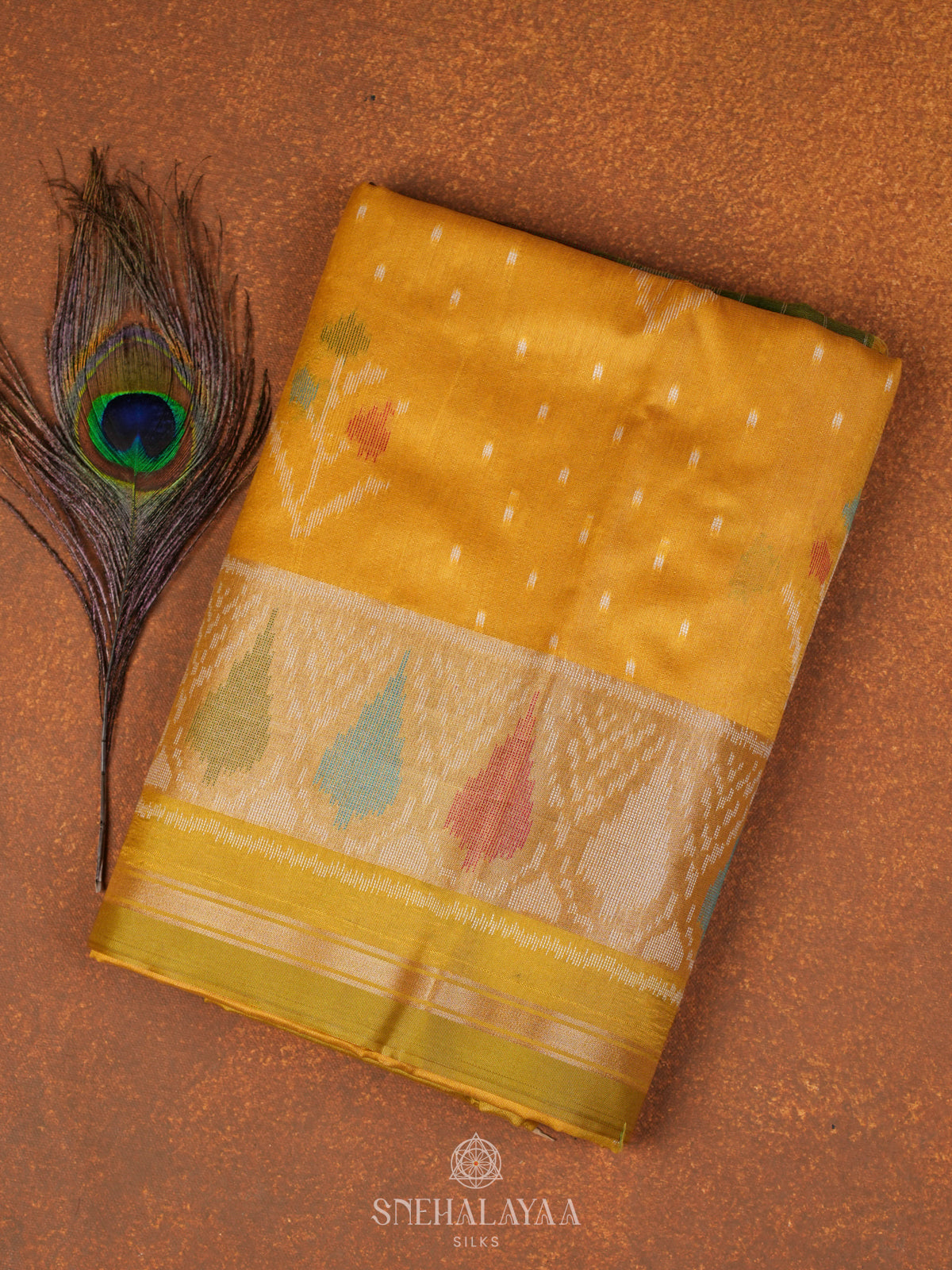 Mango Yellow Tussar Saree
