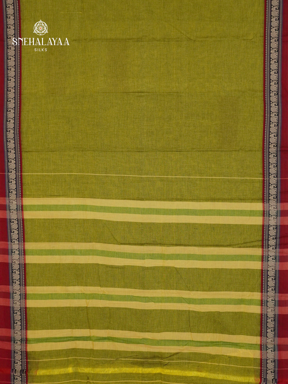 Pista Green Narayanpet Cotton Saree without Blouse