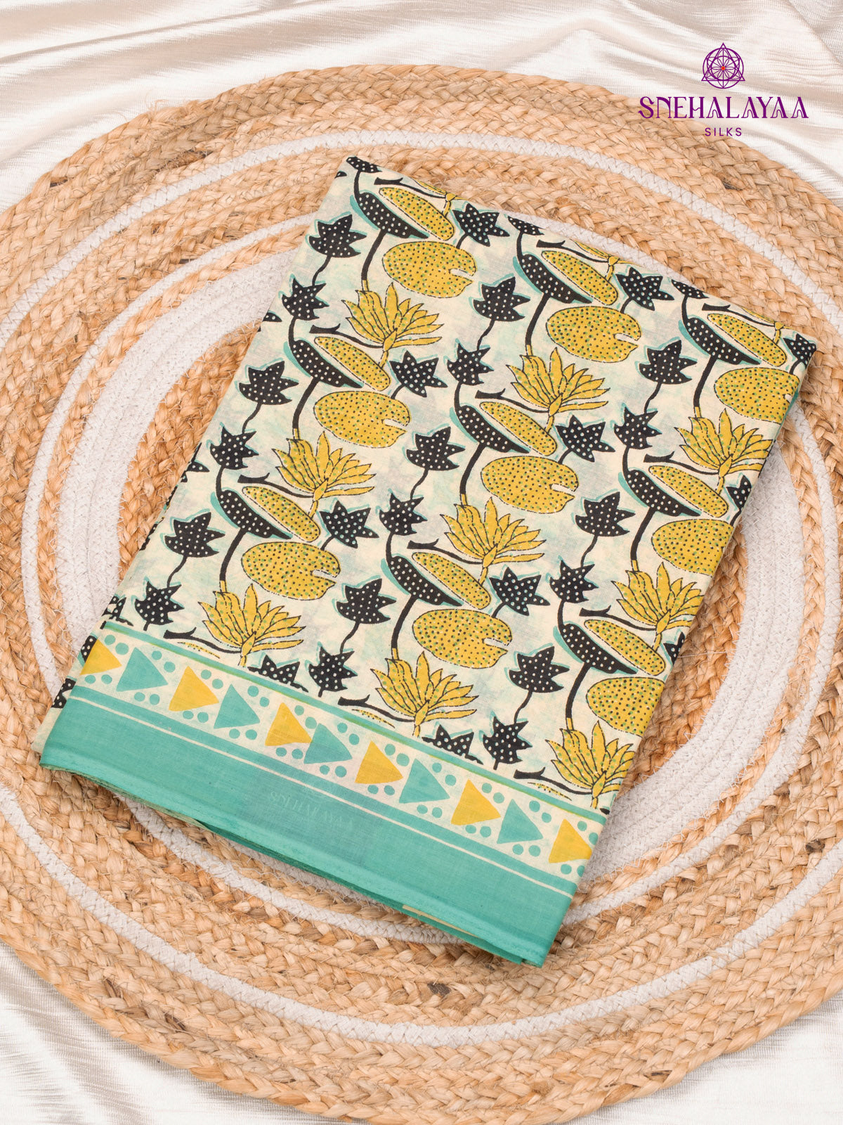 Off White Jaipur Cotton Saree