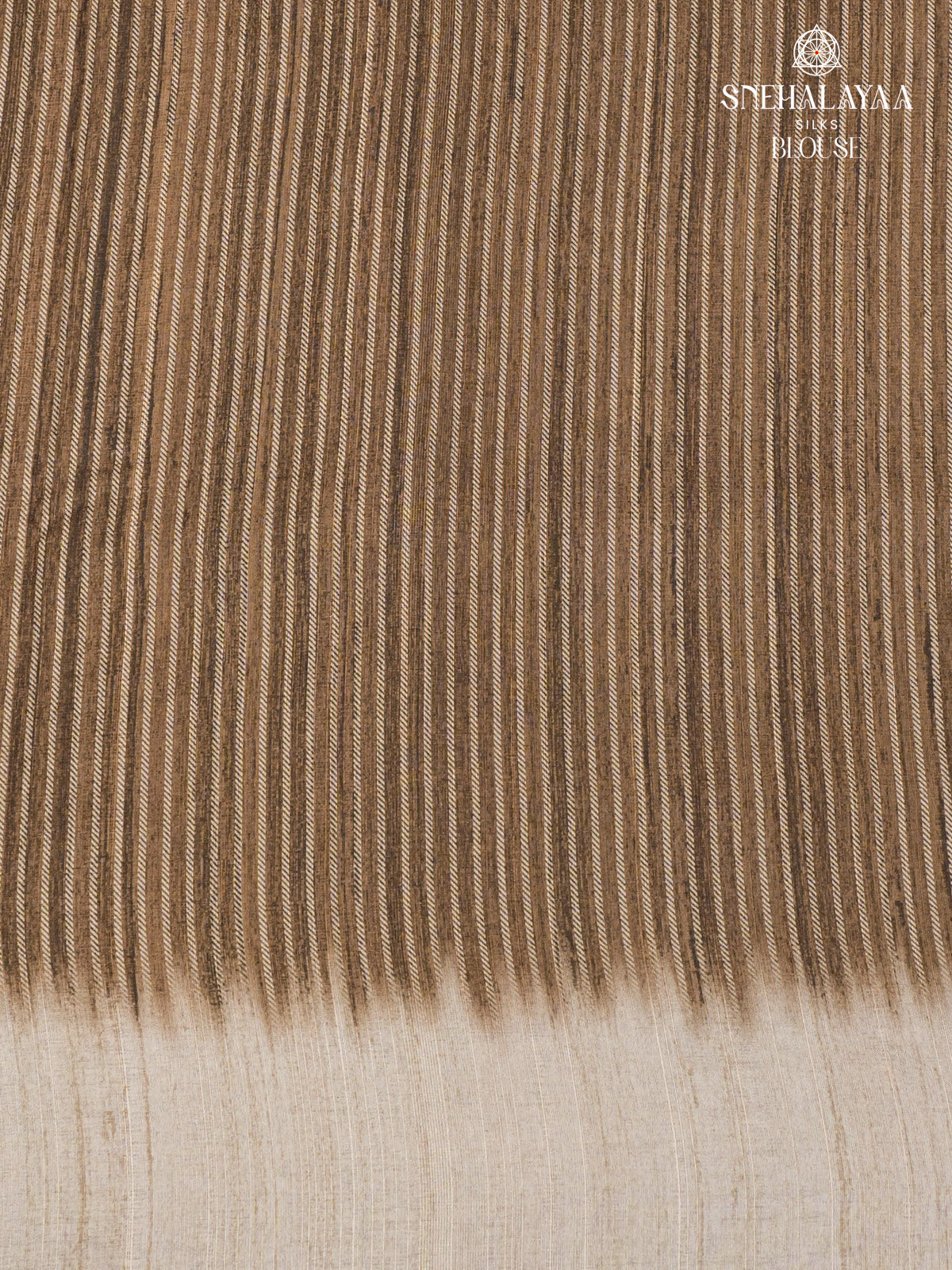 Brown Tussar Embroidery Saree