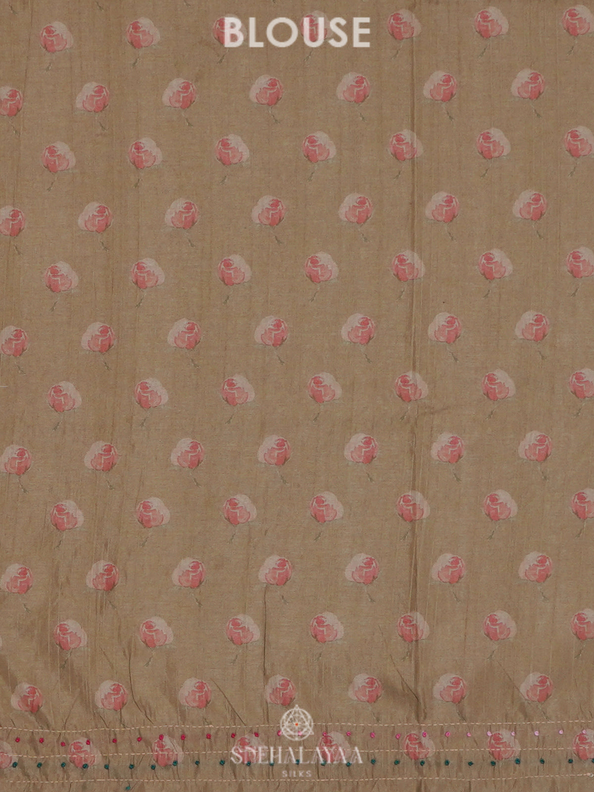 Cream Tussar Embroidery Saree