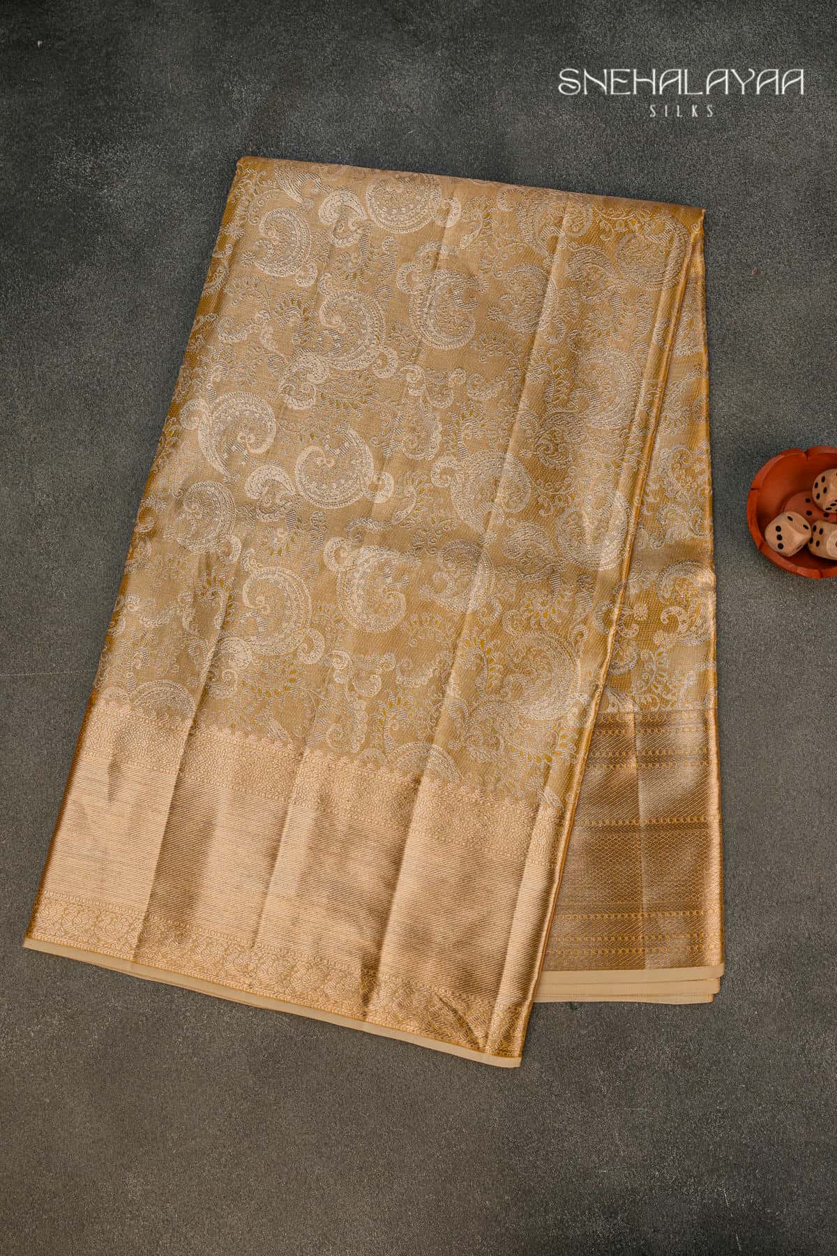 Gold Kancheevaram Wedding Silk Saree