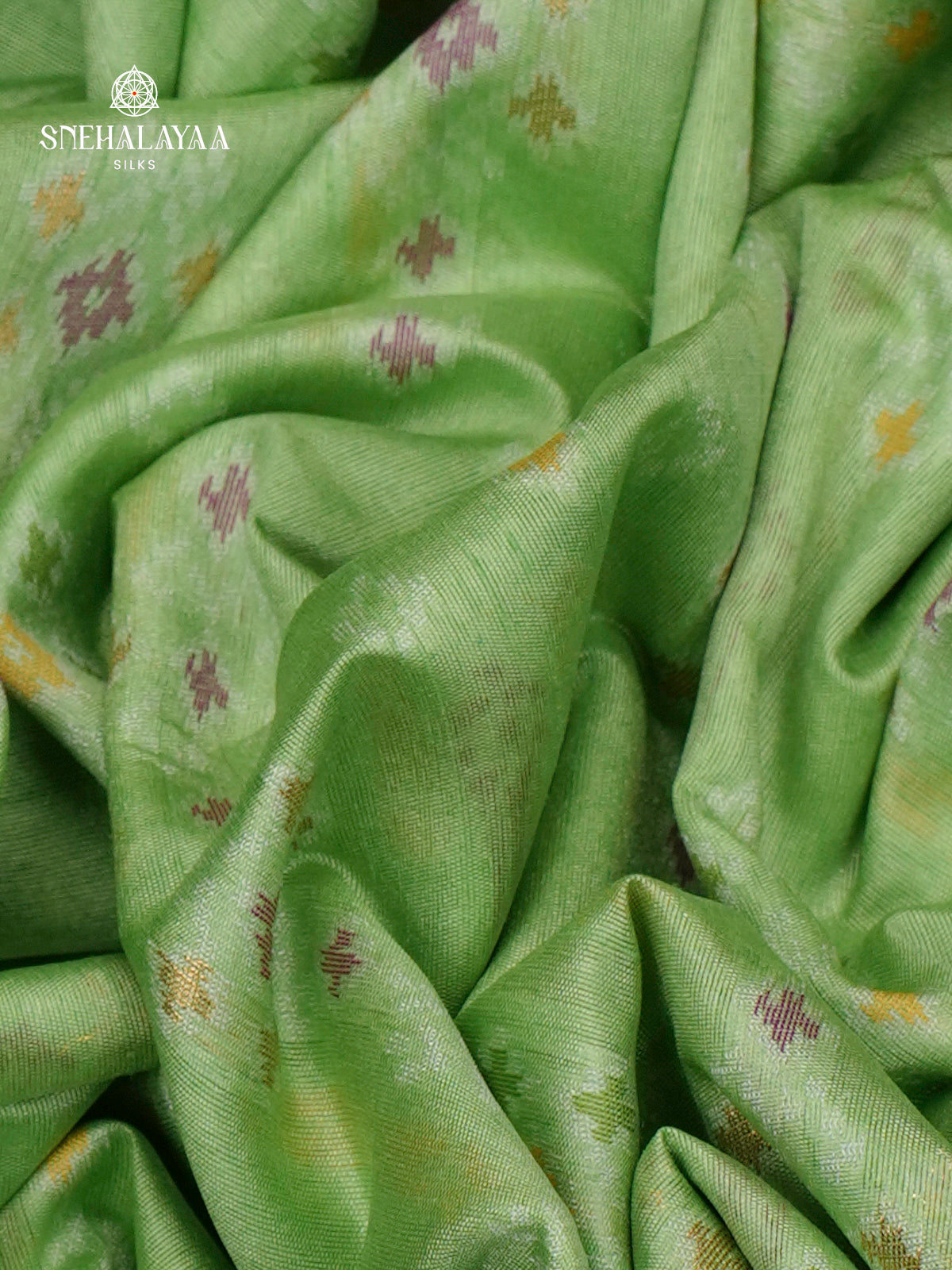 Pista Green Ikat Saree
