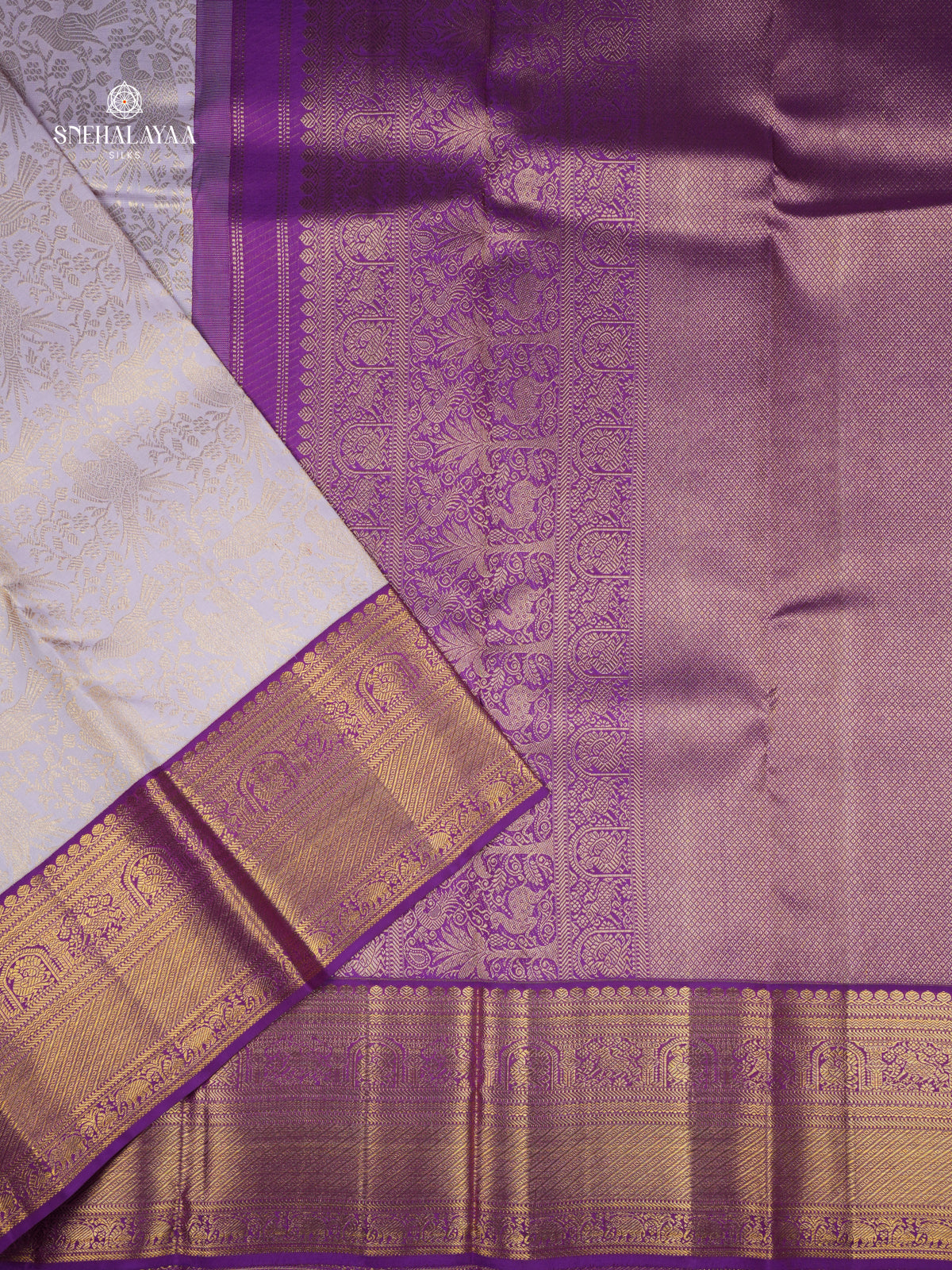Lilac Kanjivaram Silk Saree
