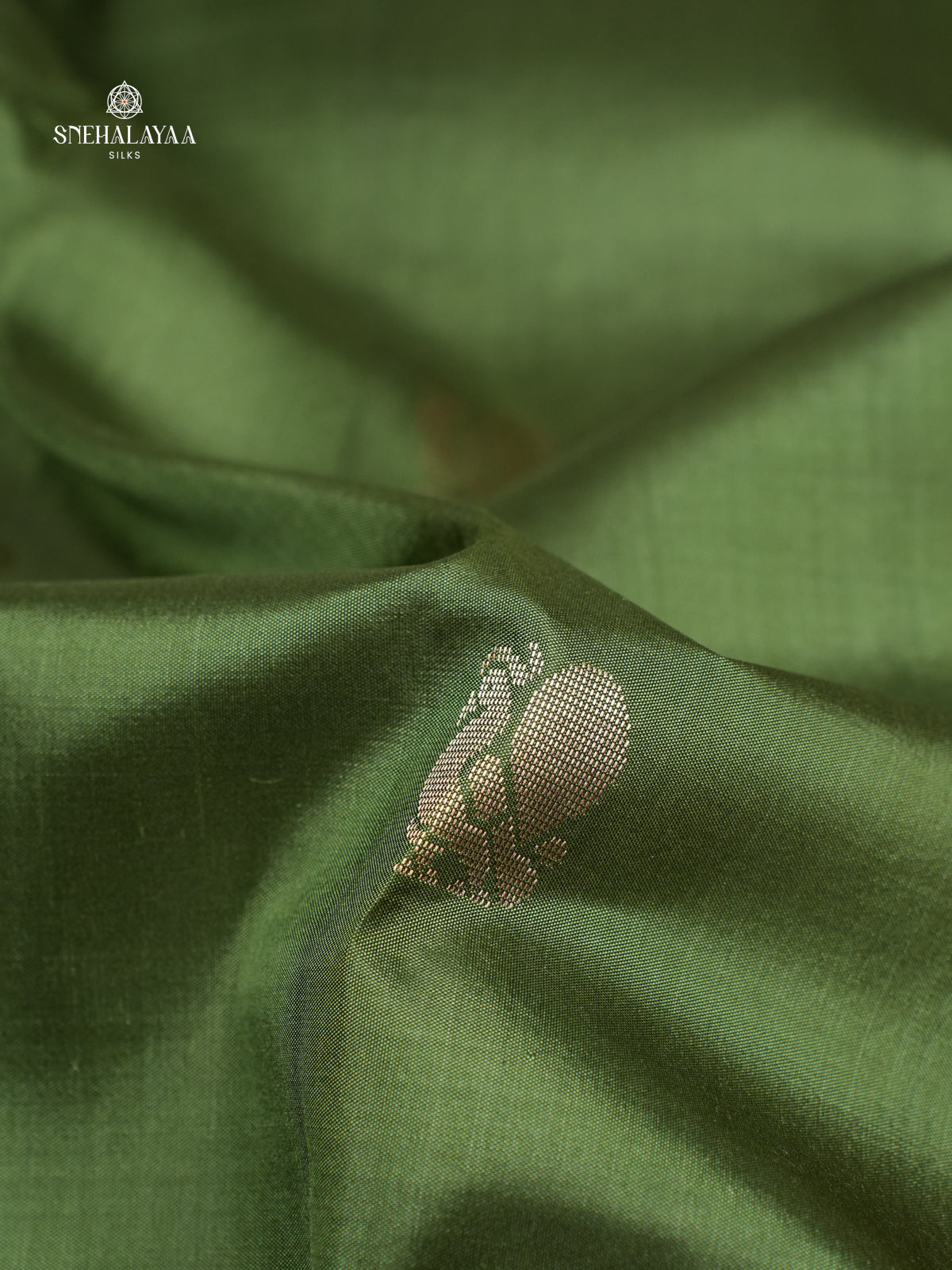 Olive Green Kanjivaram Silk Saree