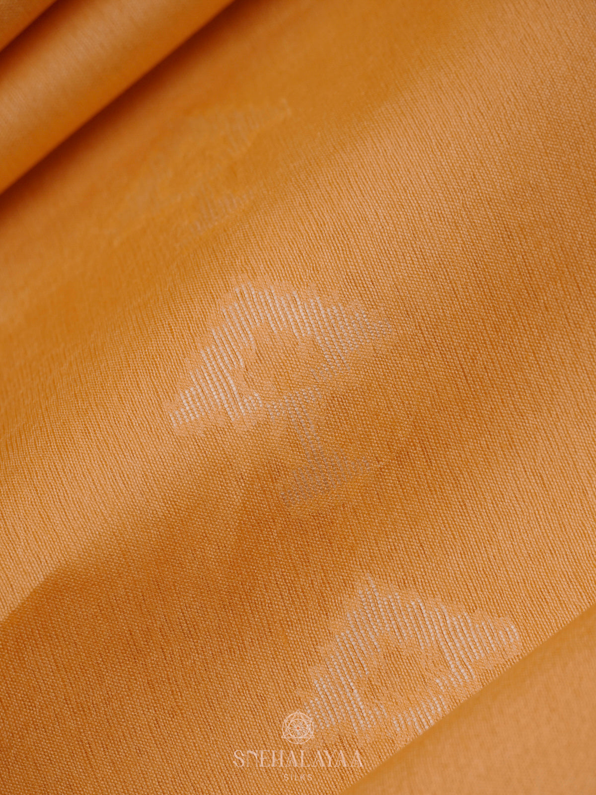 Sandy Orange Bamboo Silk Saree