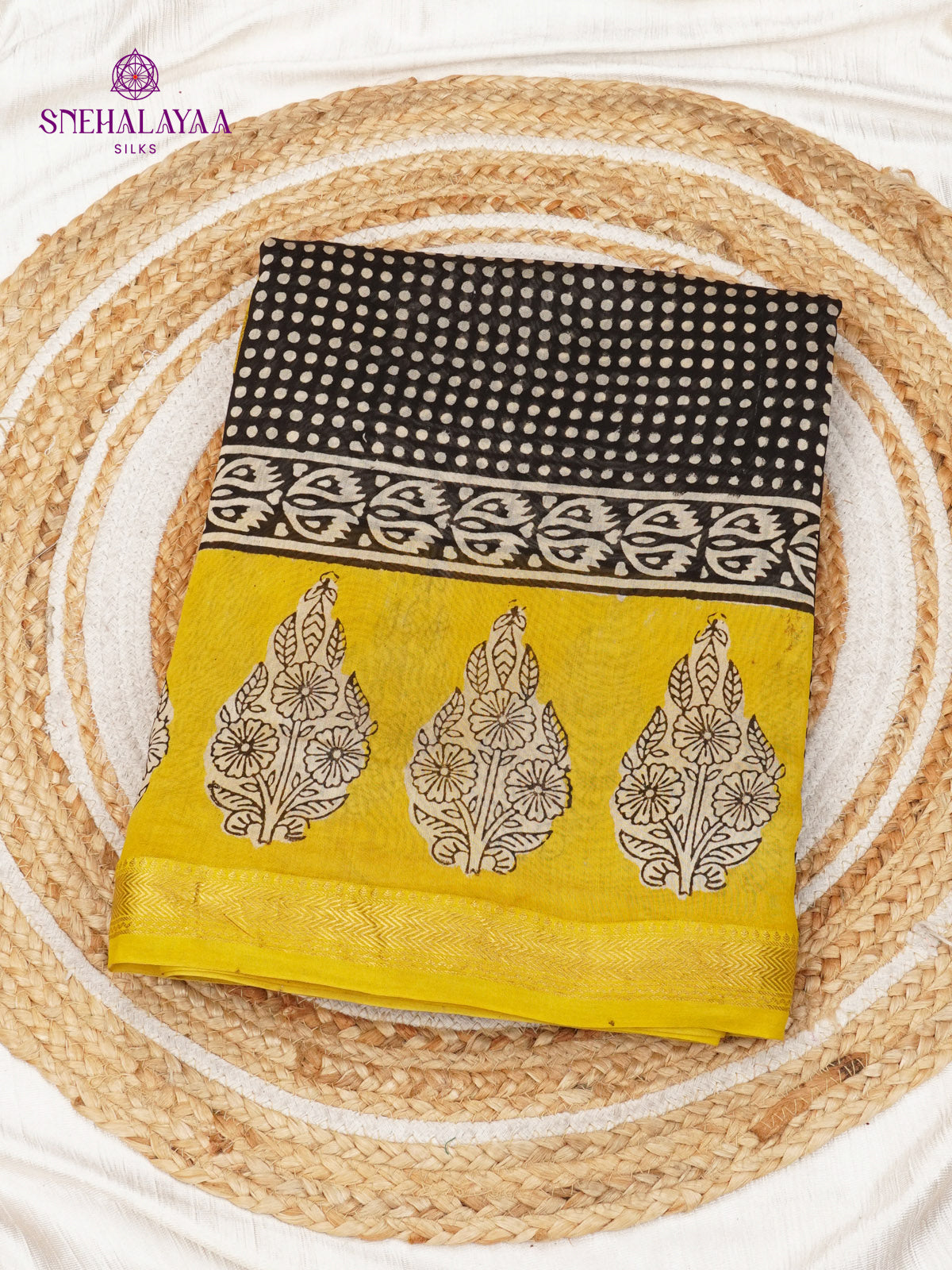 Black Chanderi Saree