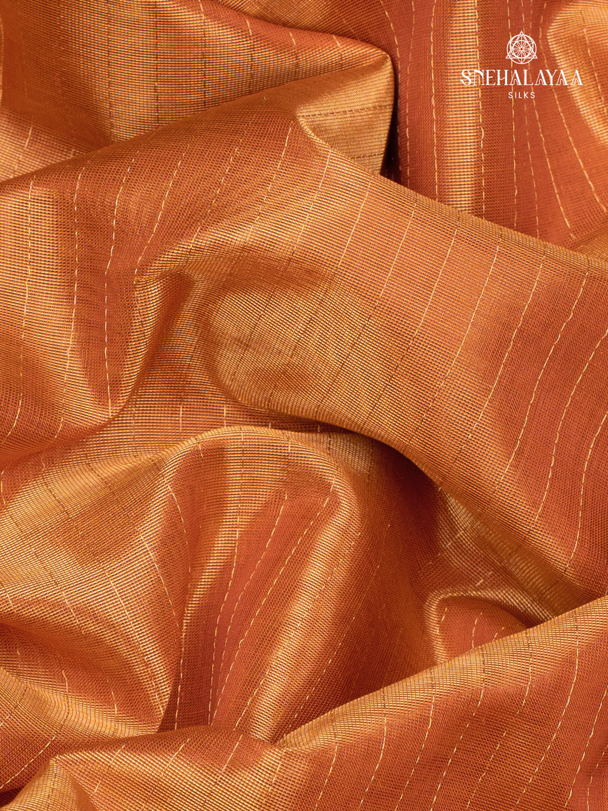 Orange Tissue Silk Cotton Saree