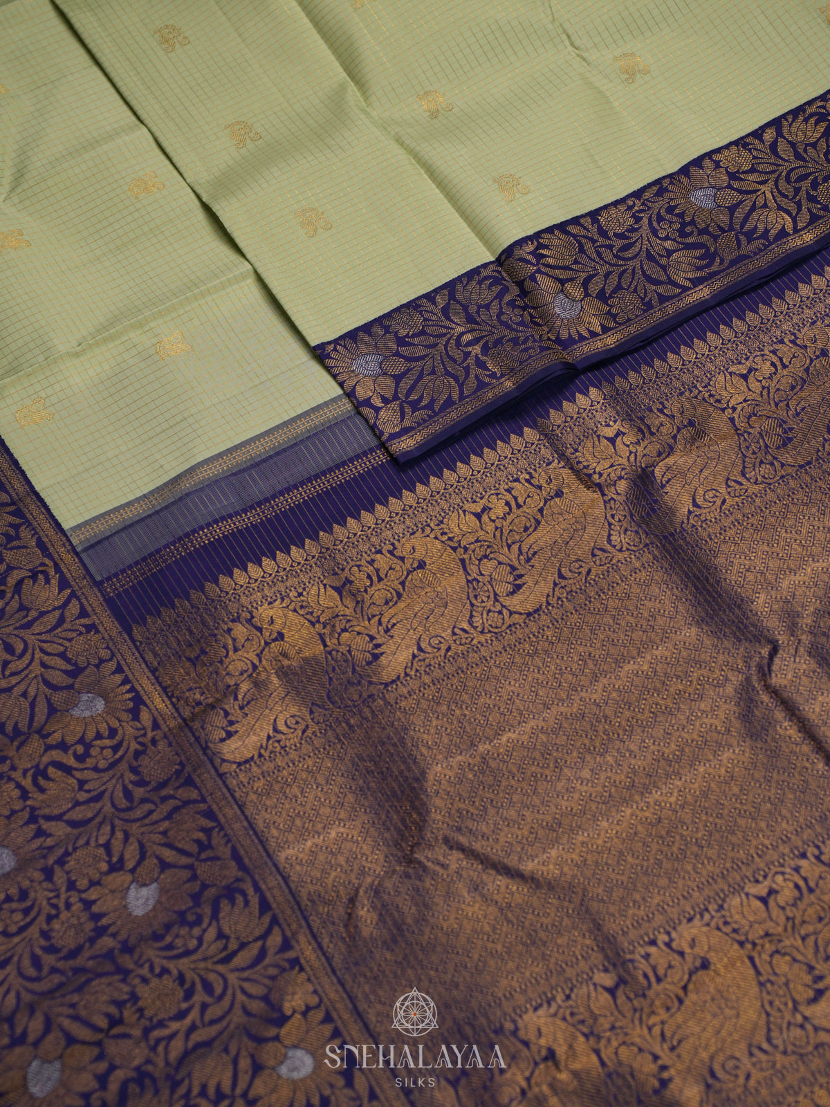 Pale Green Kanjivaram Silk Saree