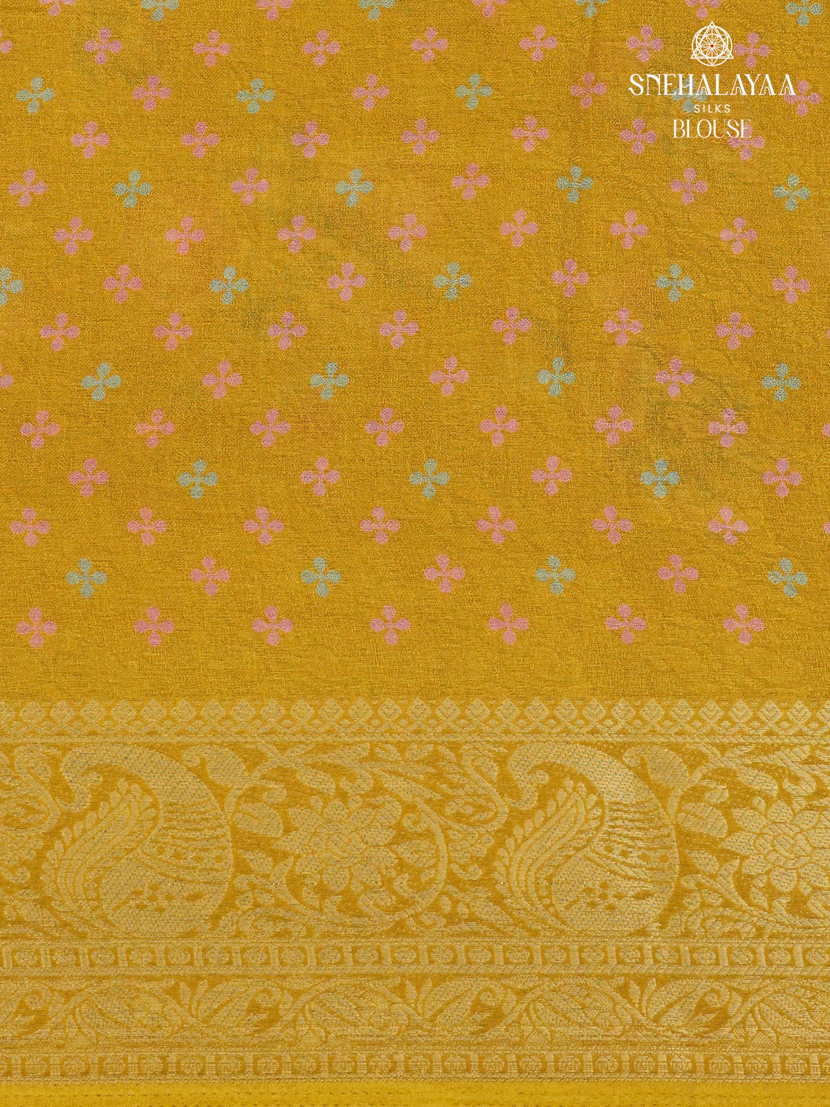 Mustard Yellow Dola Silk Saree